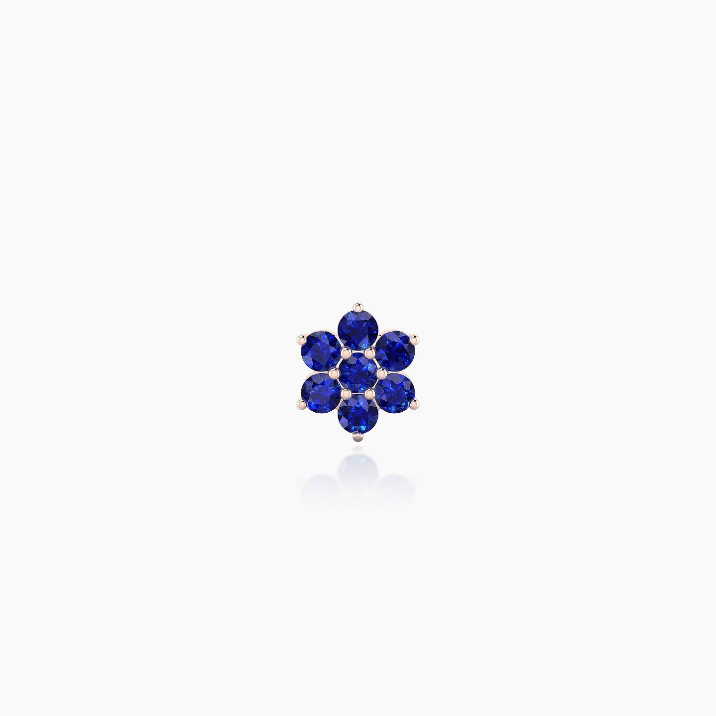 Chloris | 18k Rose Gold 5 mm 5.5 mm Flower Sapphire Nostril Piercing