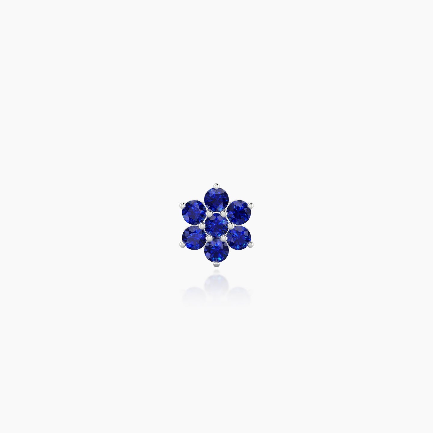 Chloris | 18k White Gold 5 mm 5.5 mm Flower Sapphire Nostril Piercing