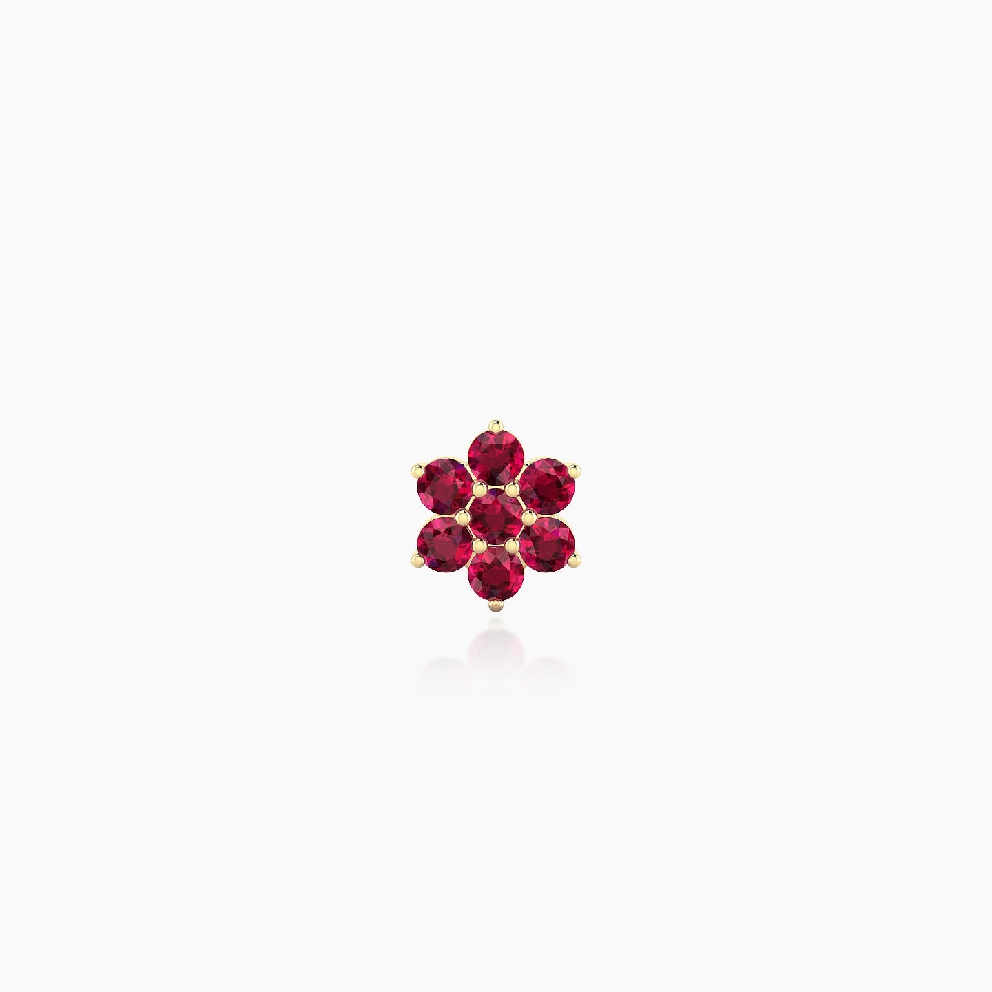 Chloris | 18k Yellow Gold 5 mm 5.5 mm Flower Ruby Nostril Piercing