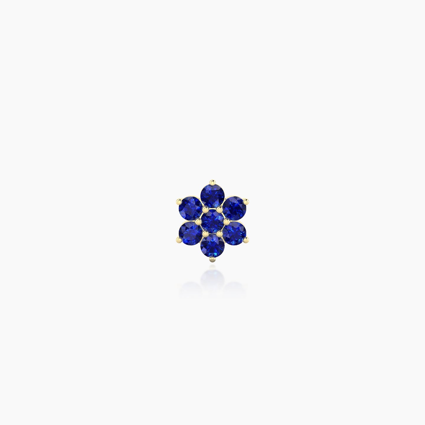 Chloris | 18k Yellow Gold 5 mm 5.5 mm Flower Sapphire Nostril Piercing