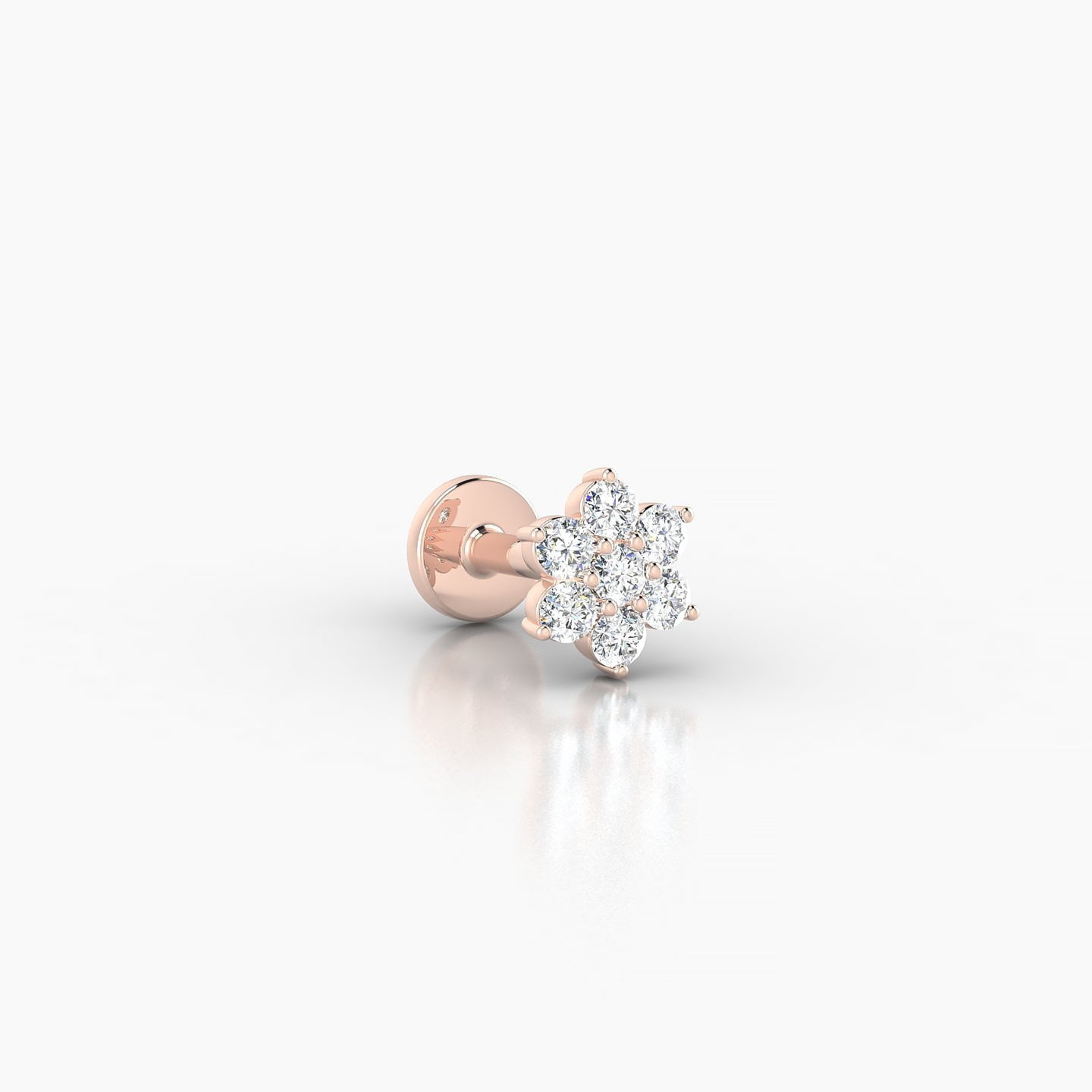 Chloris | 18k Rose Gold 5.5 mm 5 mm Flower Diamond Nostril Piercing