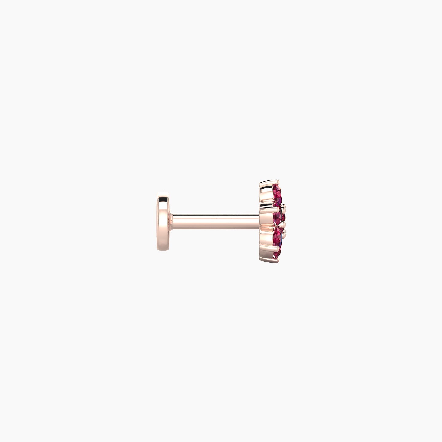 Chloris | 18k Rose Gold 5 mm 5.5 mm Flower Ruby Nostril Piercing