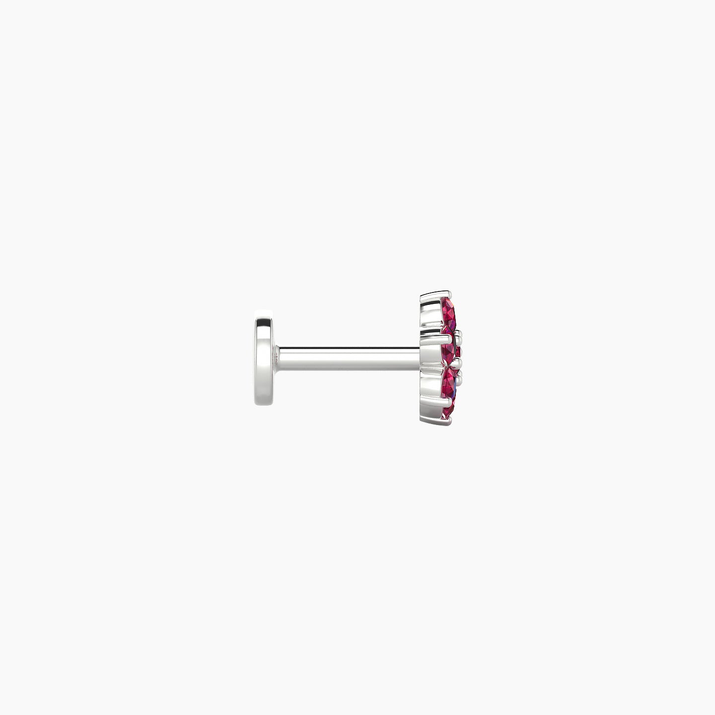 Chloris | 18k White Gold 5 mm 5.5 mm Flower Ruby Nostril Piercing