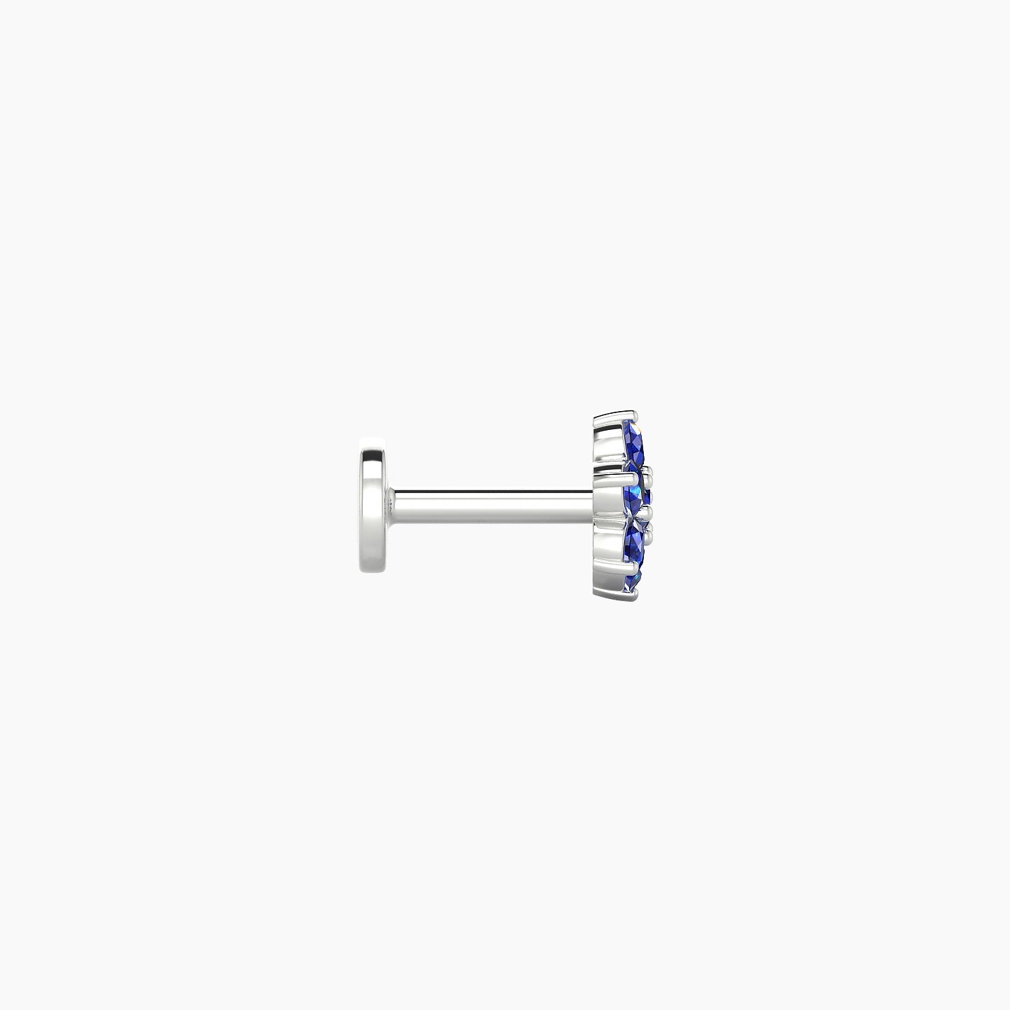 Chloris | 18k White Gold 5 mm 5.5 mm Flower Sapphire Nostril Piercing