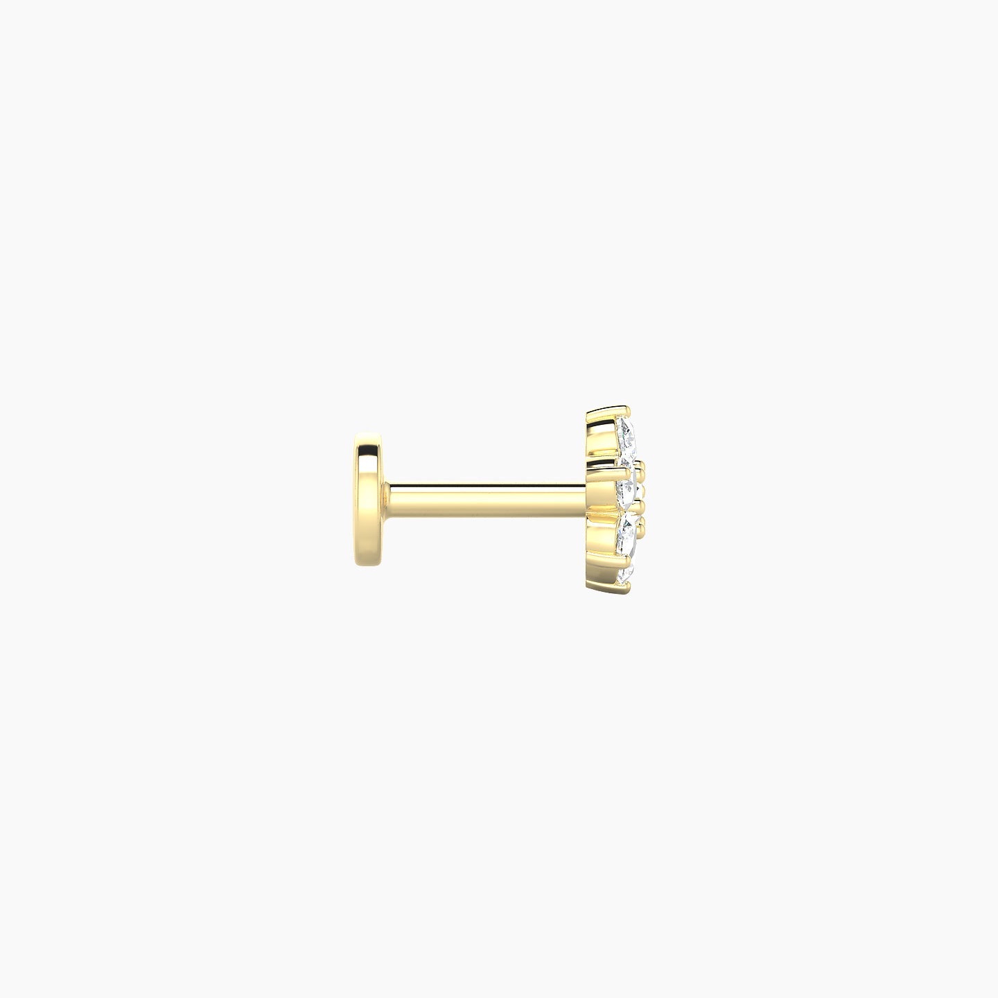 Chloris | 18k Yellow Gold 5.5 mm 5 mm Flower Diamond Nostril Piercing