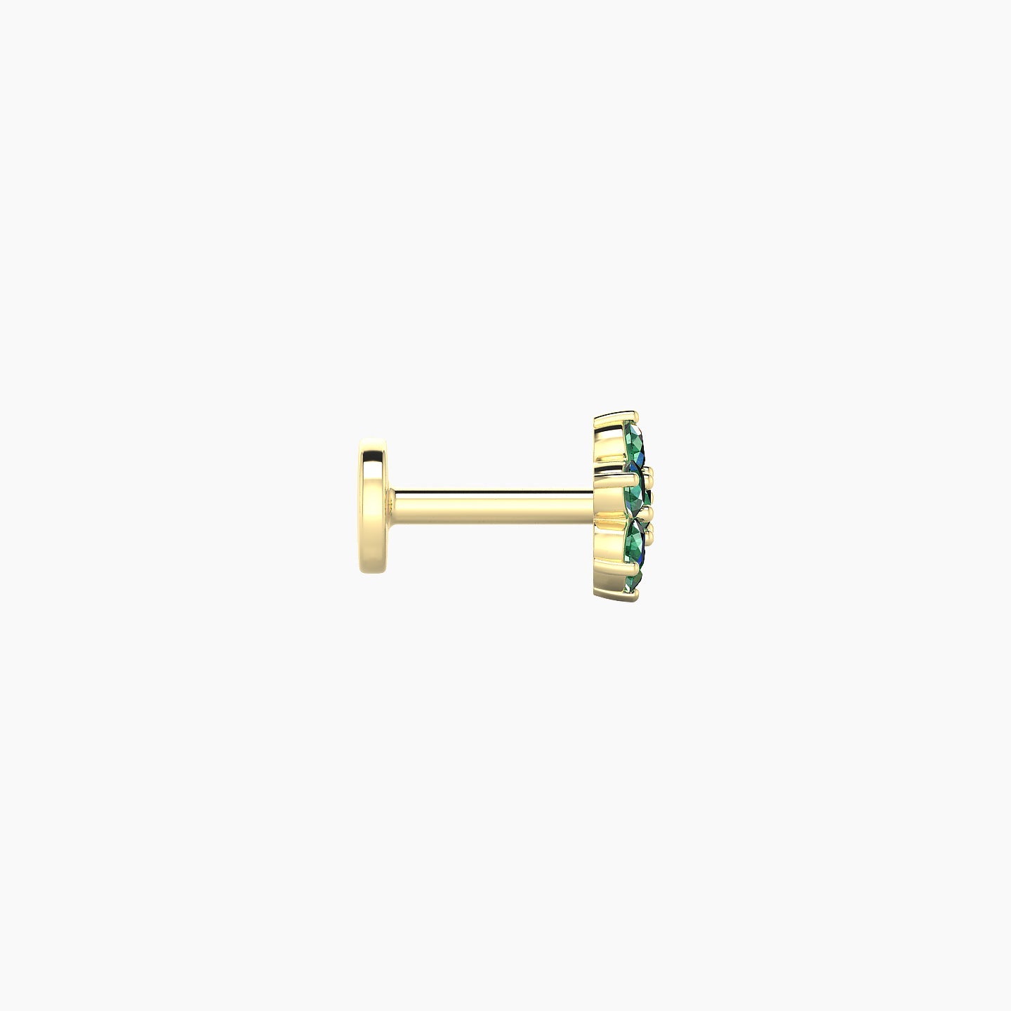 Chloris | 18k Yellow Gold 5 mm 5.5 mm Flower Emerald Nostril Piercing