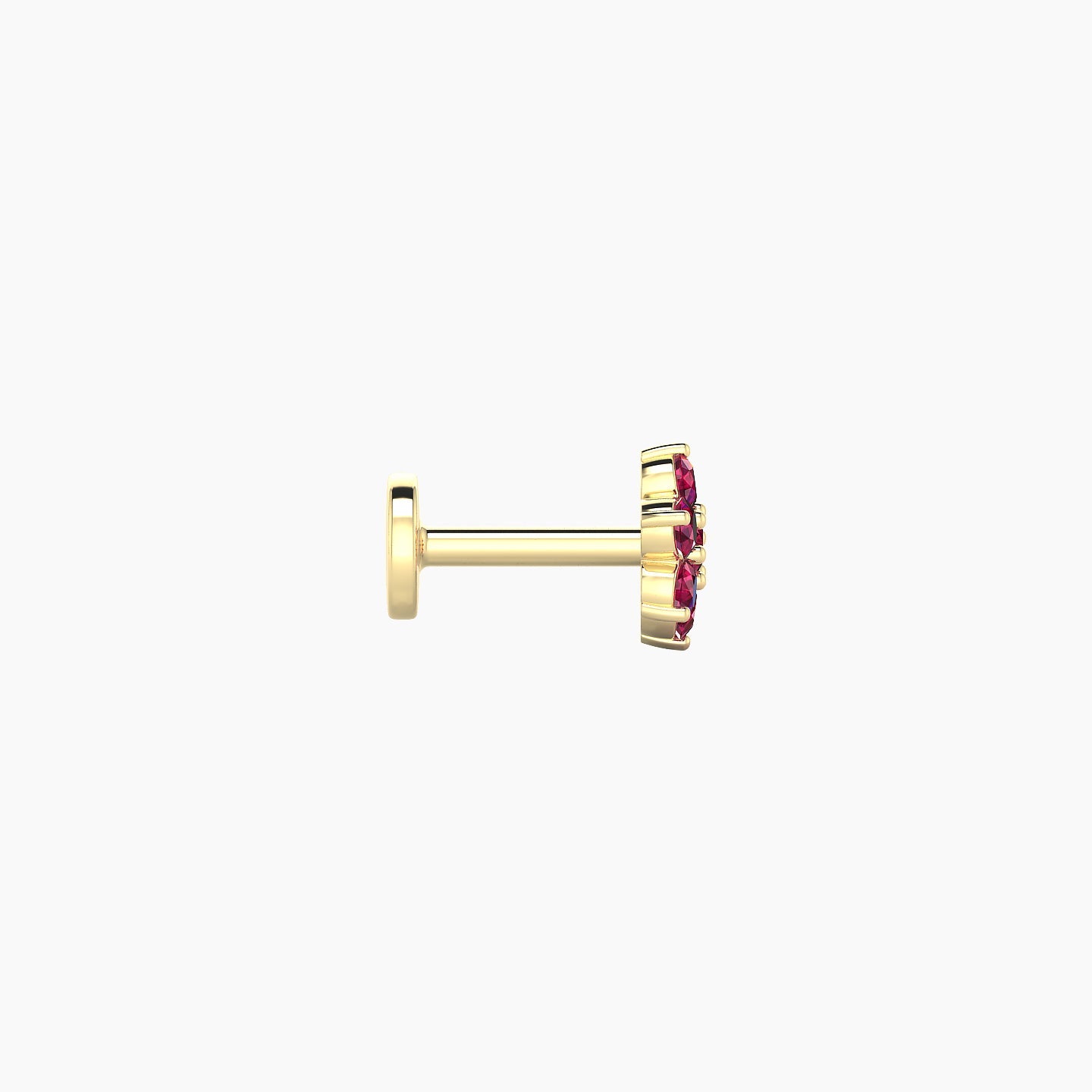 Chloris | 18k Yellow Gold 5 mm 5.5 mm Flower Ruby Nostril Piercing