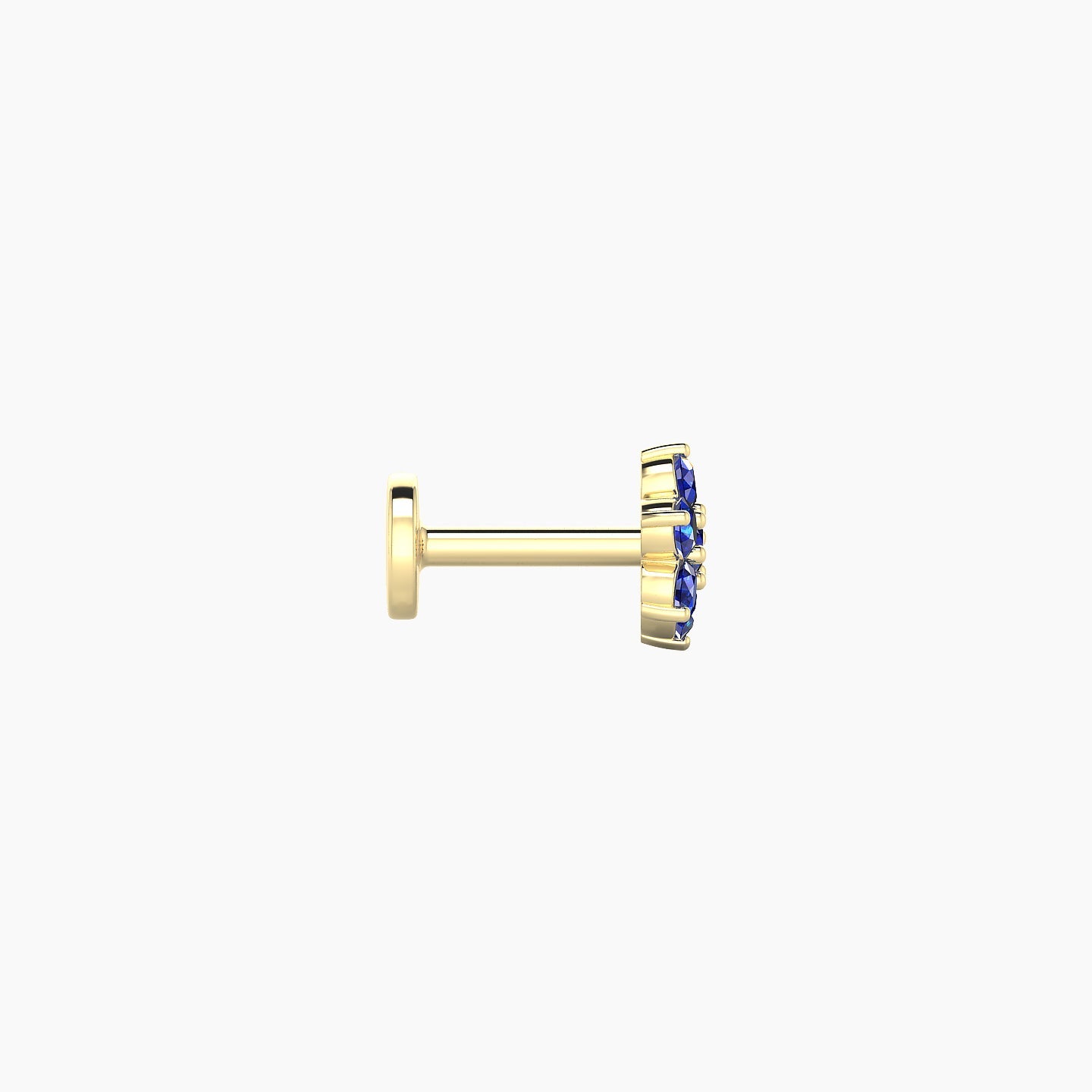 Chloris | 18k Yellow Gold 5 mm 5.5 mm Flower Sapphire Nostril Piercing