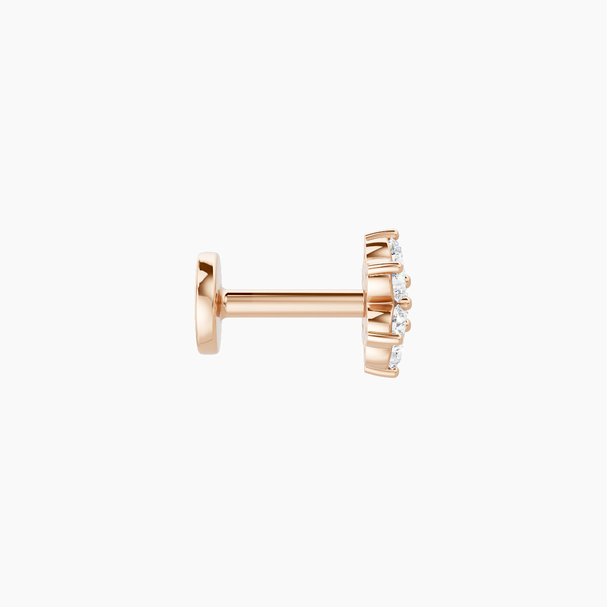 Chloris | 18k Rose Gold 5.5 mm 5 mm Flower Diamond Piercing