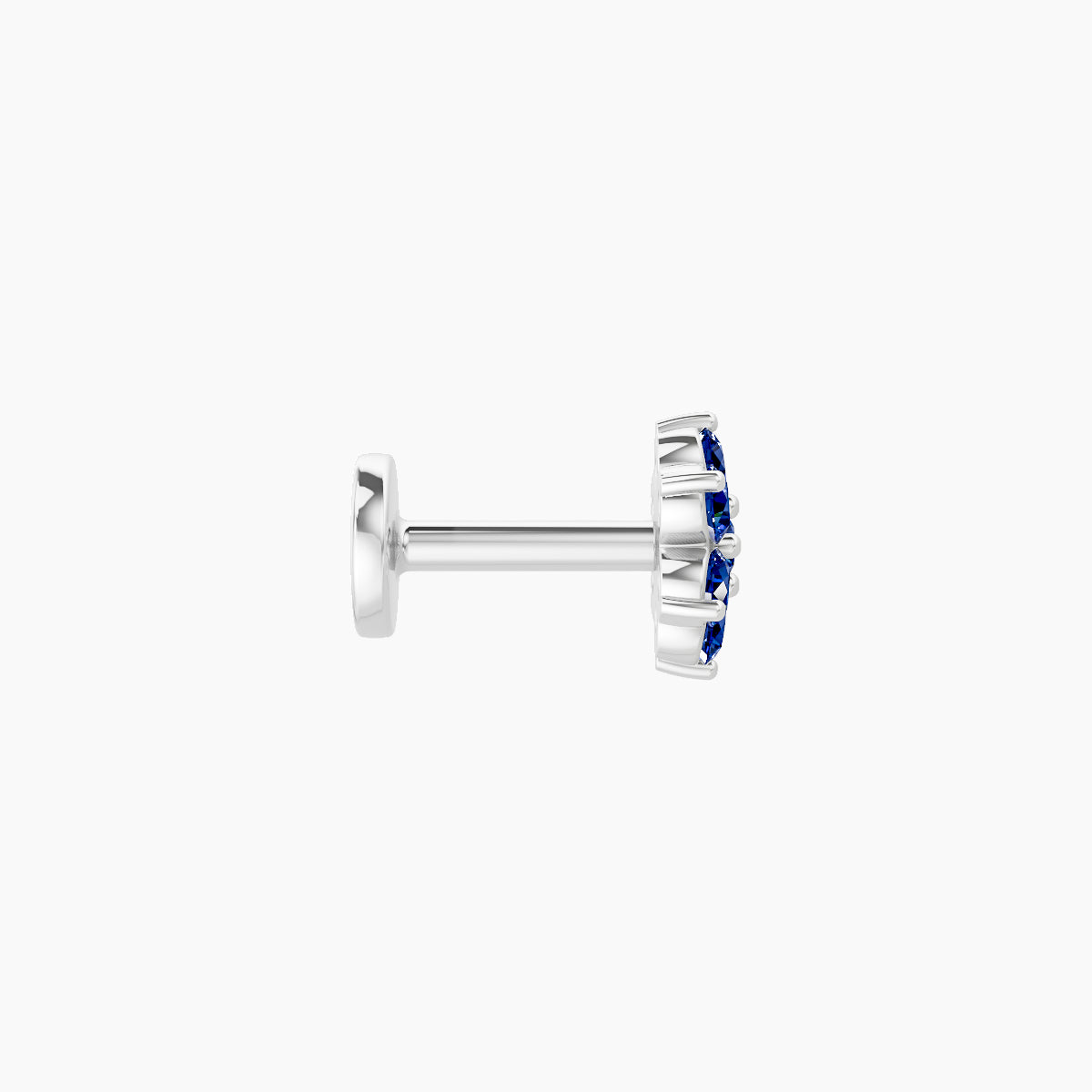 Chloris | 18k White Gold 5 mm 5.5 mm Flower Sapphire Piercing