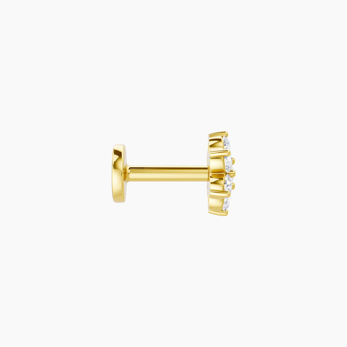 Chloris | 18k Yellow Gold 5.5 mm 5 mm Flower Diamond Piercing