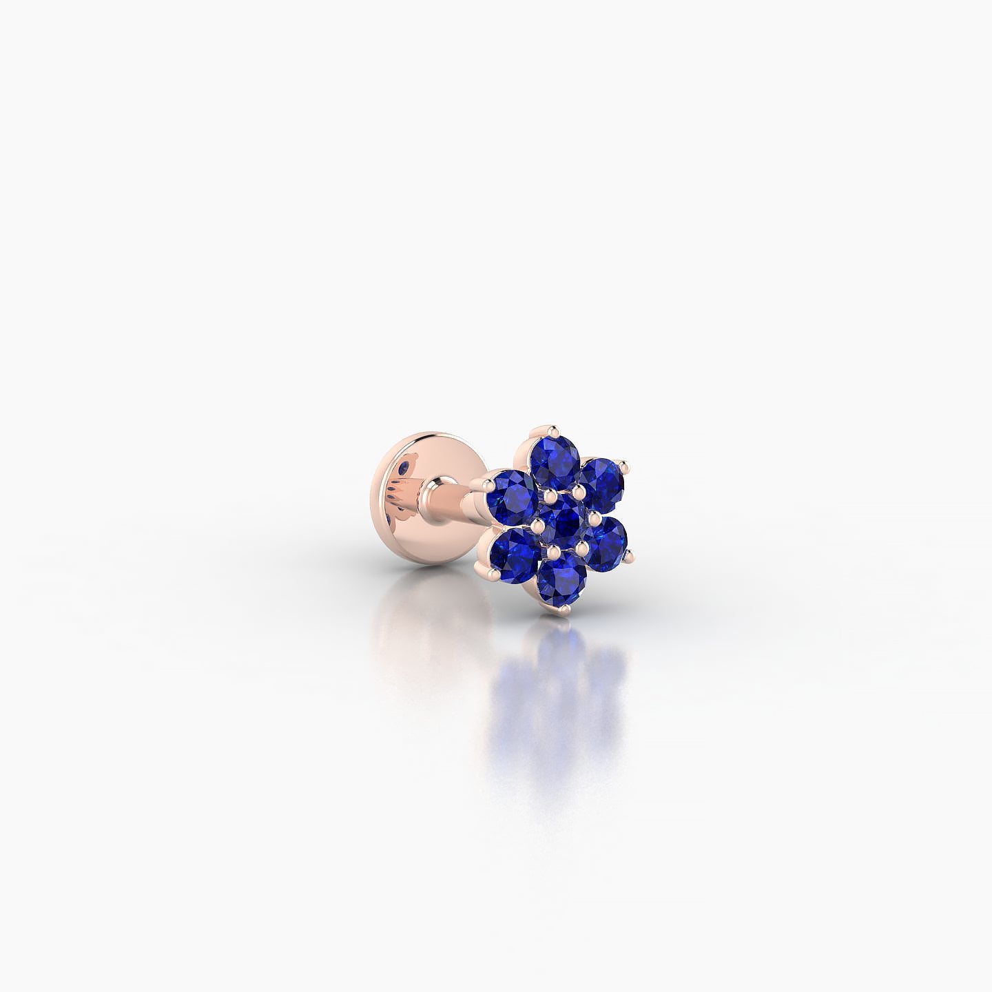 Chloris | 18k Rose Gold 5 mm 5.5 mm Flower Sapphire Piercing