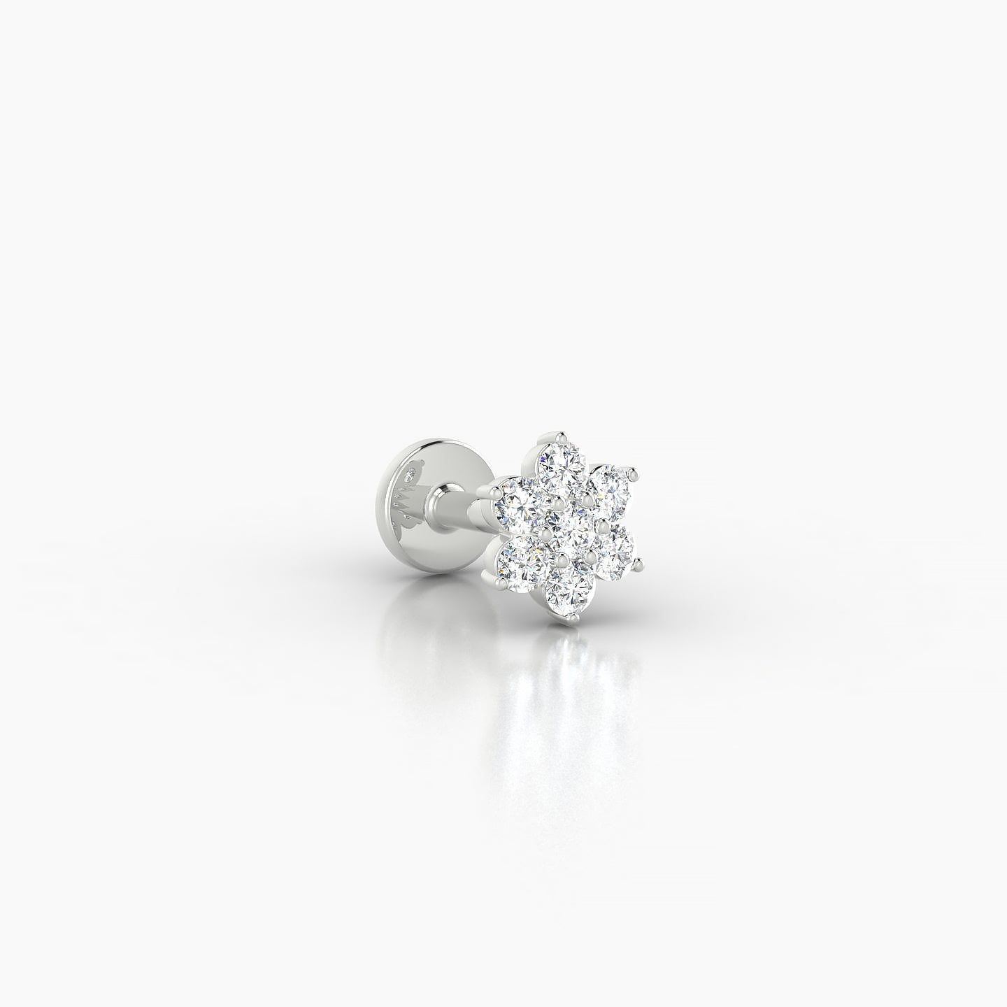 Chloris | 18k White Gold 5.5 mm 5 mm Flower Diamond Piercing