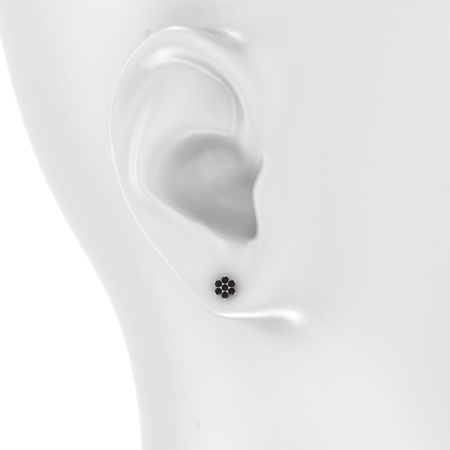 Chloris | 18k Rose Gold 5 mm 5.5 mm Flower Black Diamond Piercing