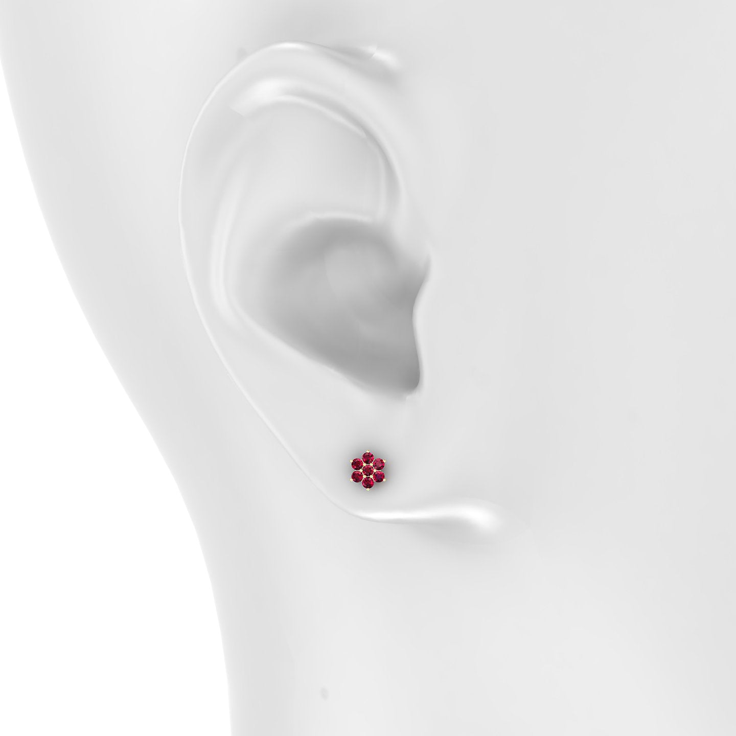 Chloris | 18k Yellow Gold 5 mm 5.5 mm Flower Ruby Piercing