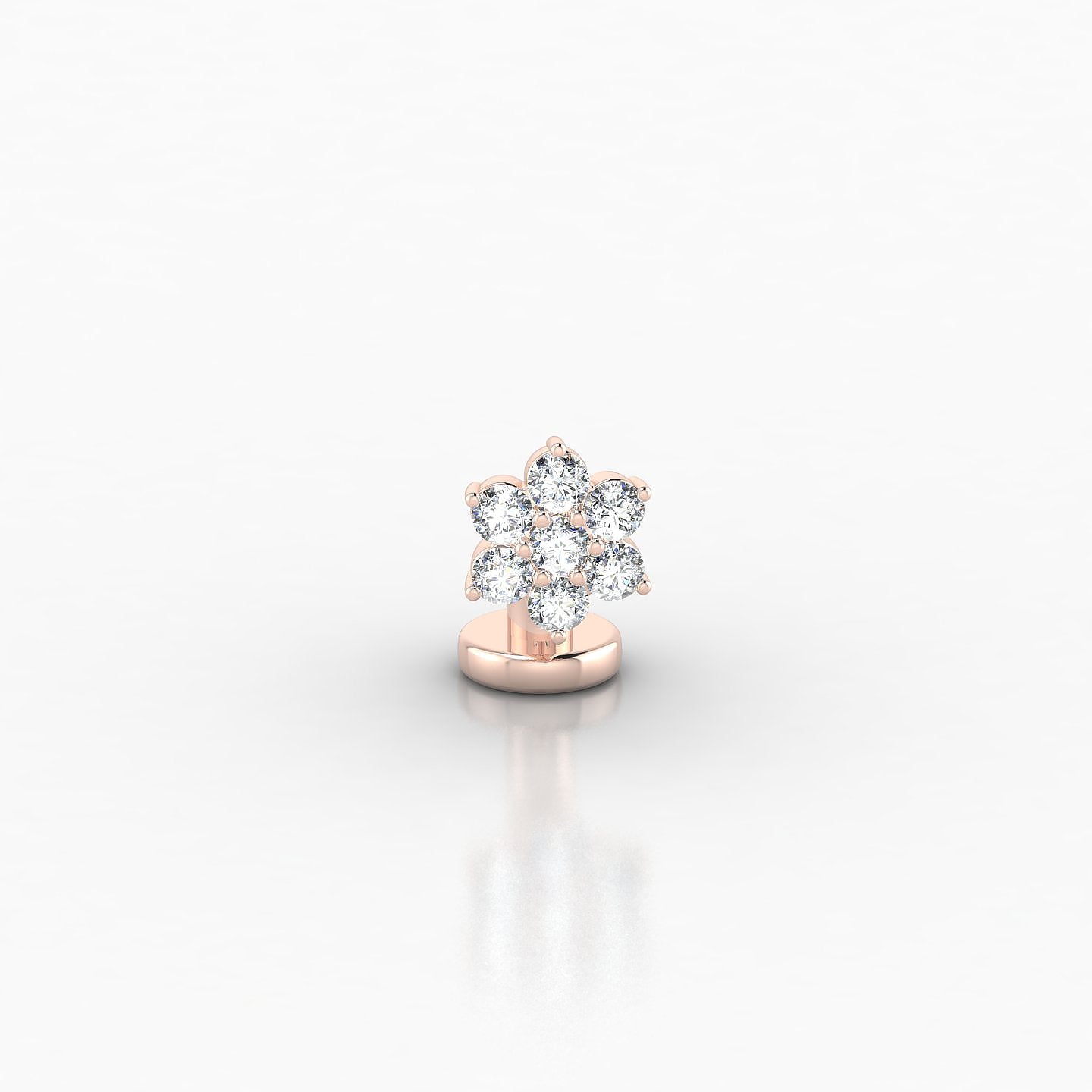 Chloris | 18k Rose Gold 6 mm 5.5 mm Flower Diamond Floating Navel Piercing