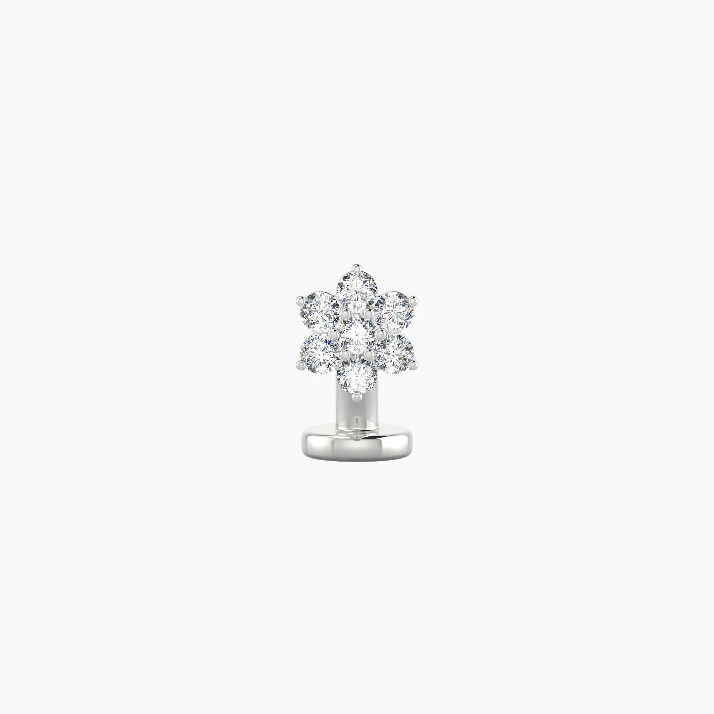 Chloris | 18k White Gold 5.5 mm 6 mm Flower Diamond Floating Navel Piercing