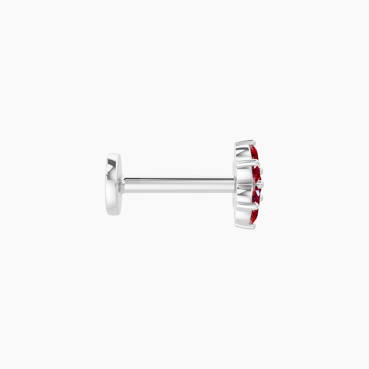 Chloris | 18k White Gold 6.5 mm 5.5 mm Flower Ruby Nose Piercing