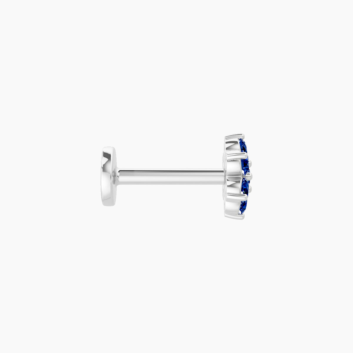 Chloris | 18k White Gold 6.5 mm 5.5 mm Flower Sapphire Nose Piercing
