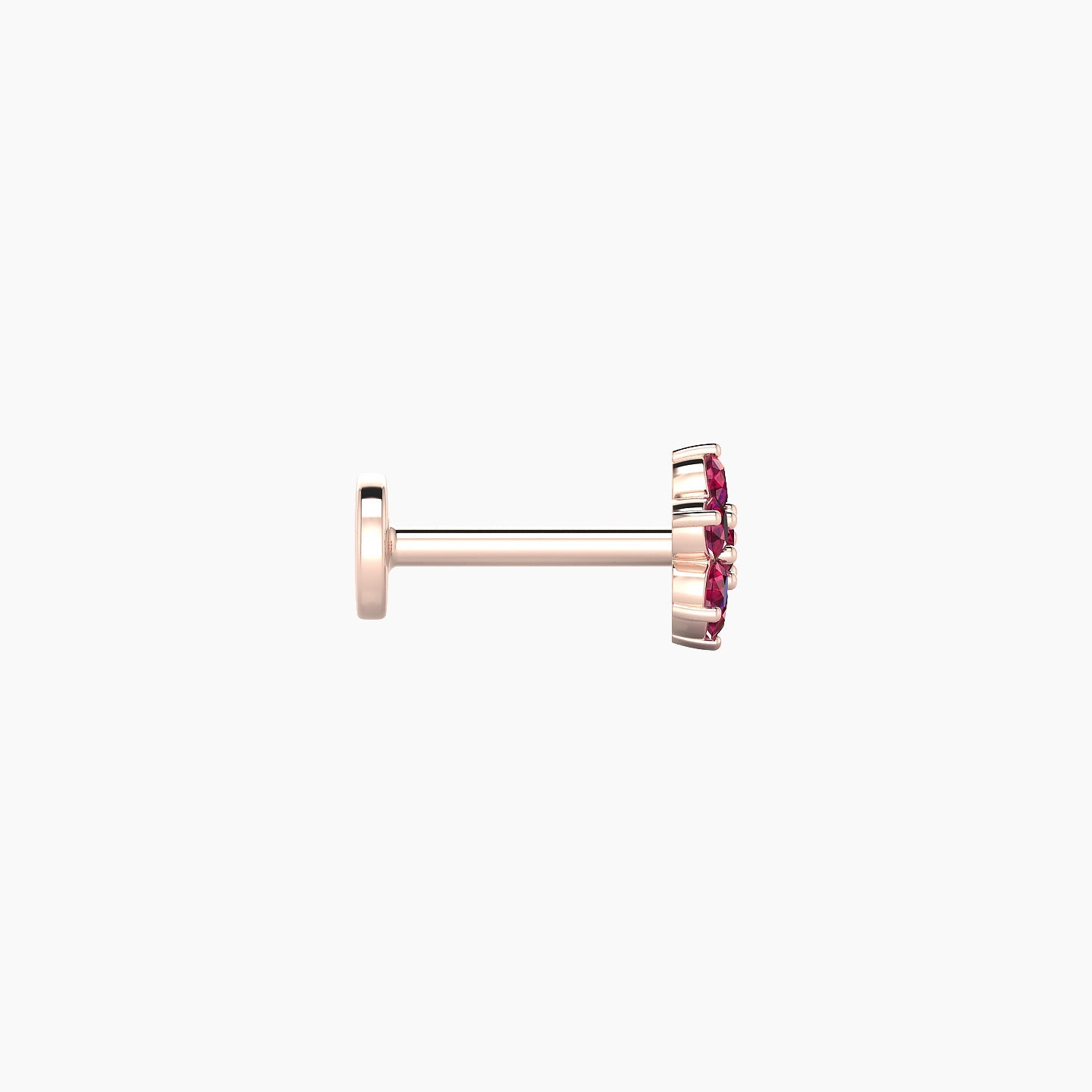 Chloris | 18k Rose Gold 6.5 mm 5.5 mm Flower Ruby Nostril Piercing