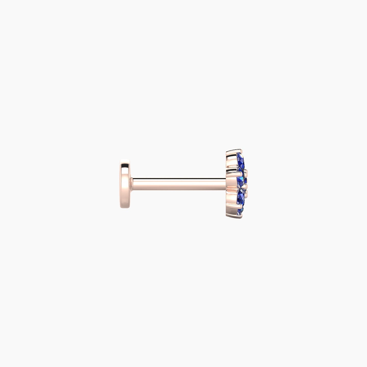 Chloris | 18k Rose Gold 6.5 mm 5.5 mm Flower Sapphire Nostril Piercing