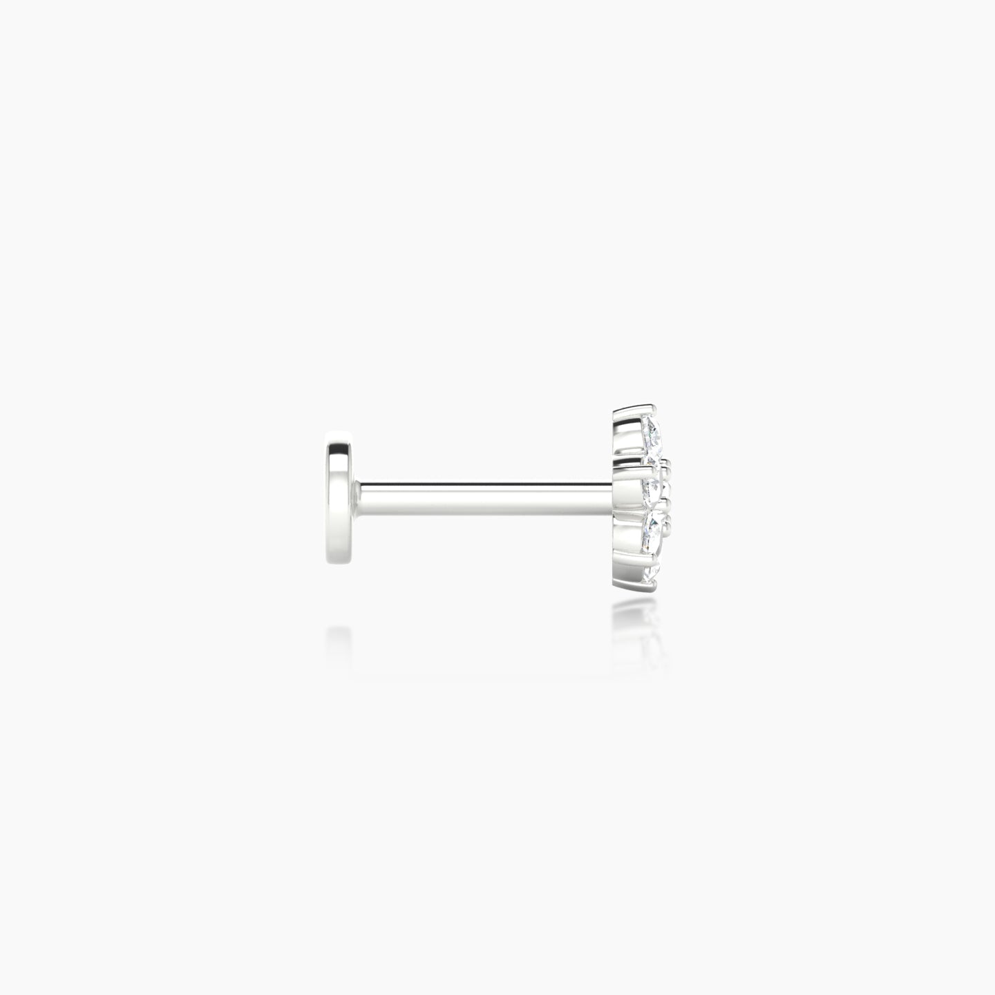 Chloris | 18k White Gold 5.5 mm 6.5 mm Flower Diamond Nostril Piercing