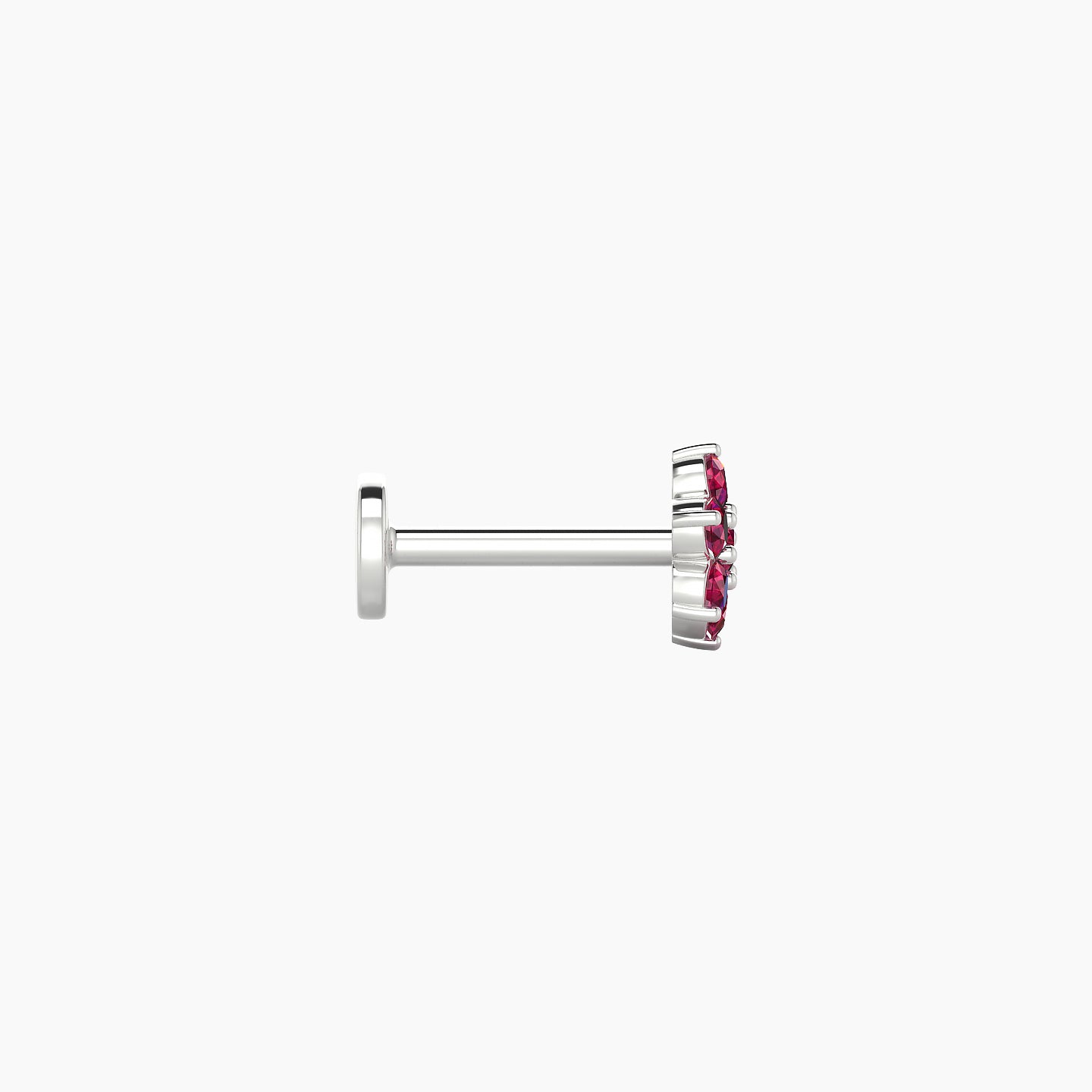 Chloris | 18k White Gold 6.5 mm 5.5 mm Flower Ruby Nostril Piercing