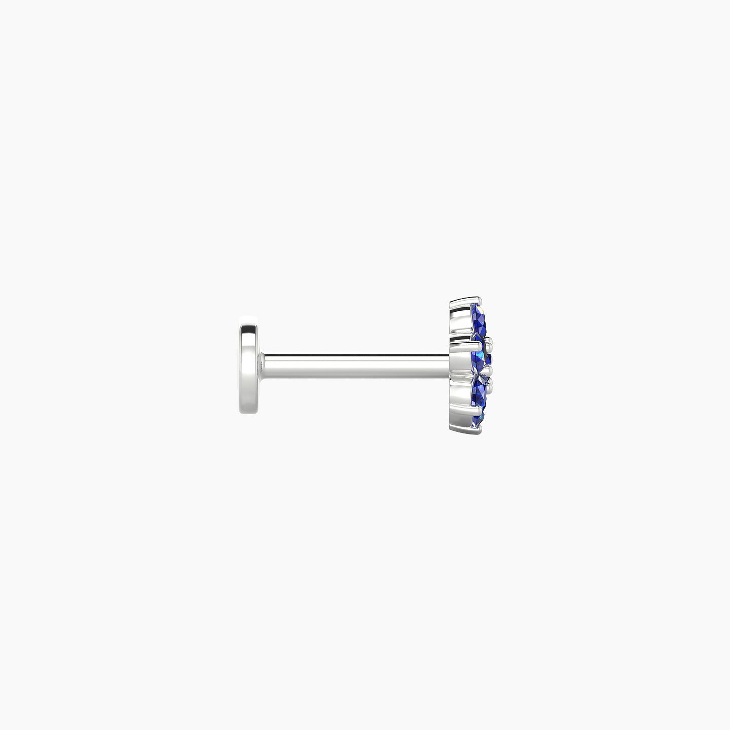 Chloris | 18k White Gold 6.5 mm 5.5 mm Flower Sapphire Nostril Piercing