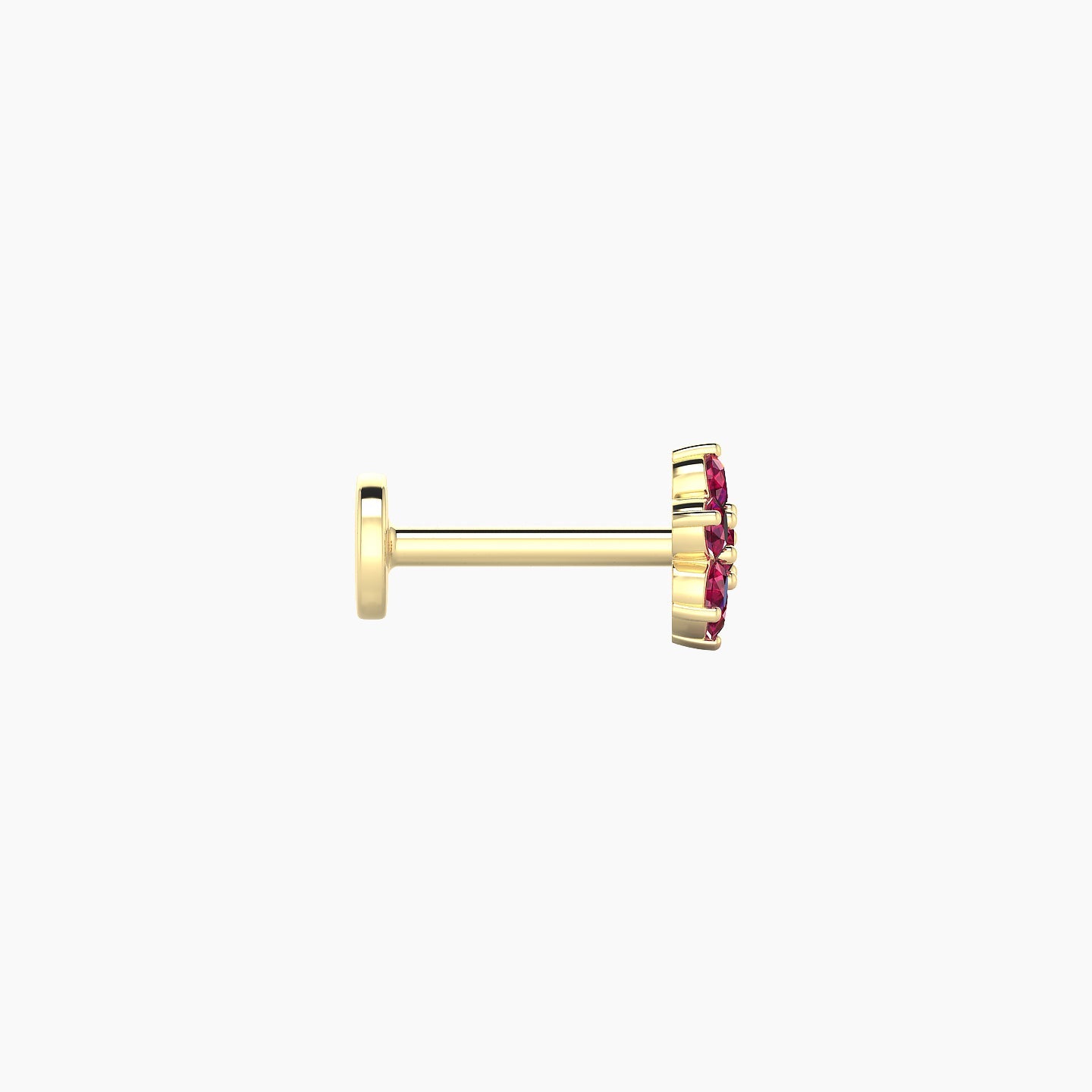 Chloris | 18k Yellow Gold 6.5 mm 5.5 mm Flower Ruby Nostril Piercing