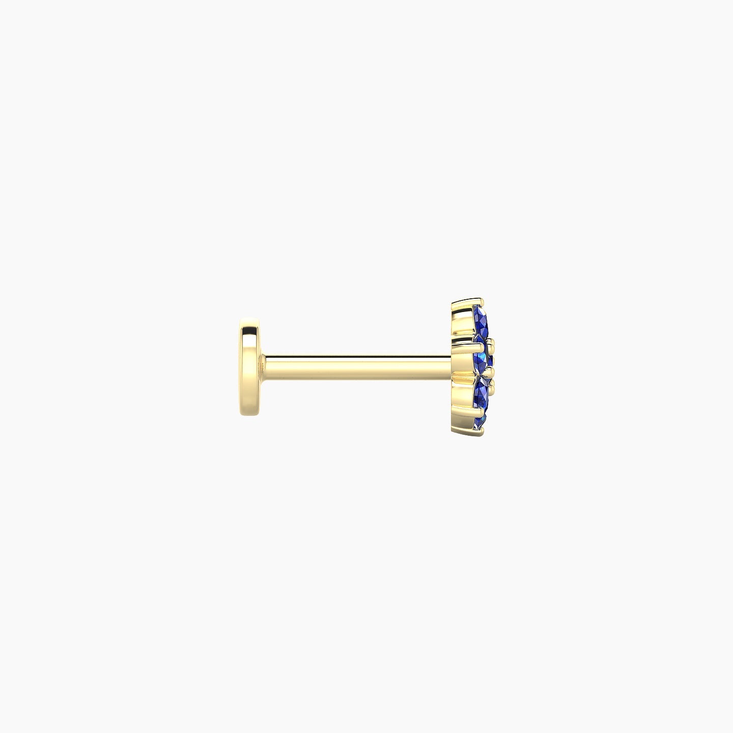 Chloris | 18k Yellow Gold 6.5 mm 5.5 mm Flower Sapphire Nostril Piercing