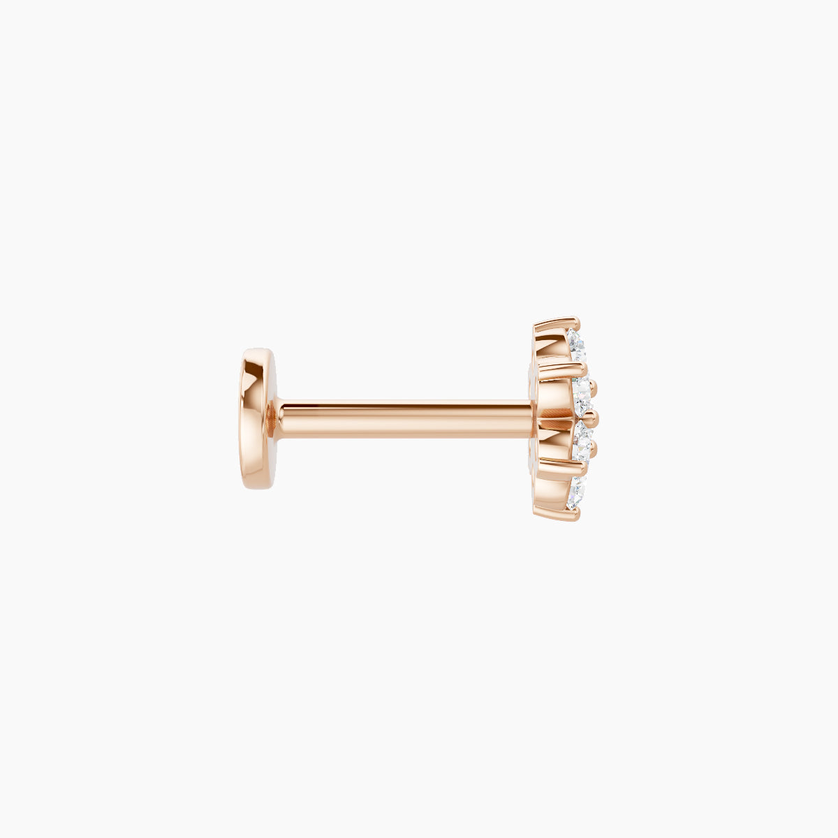Chloris | 18k Rose Gold 5.5 mm 6.5 mm Flower Diamond Piercing