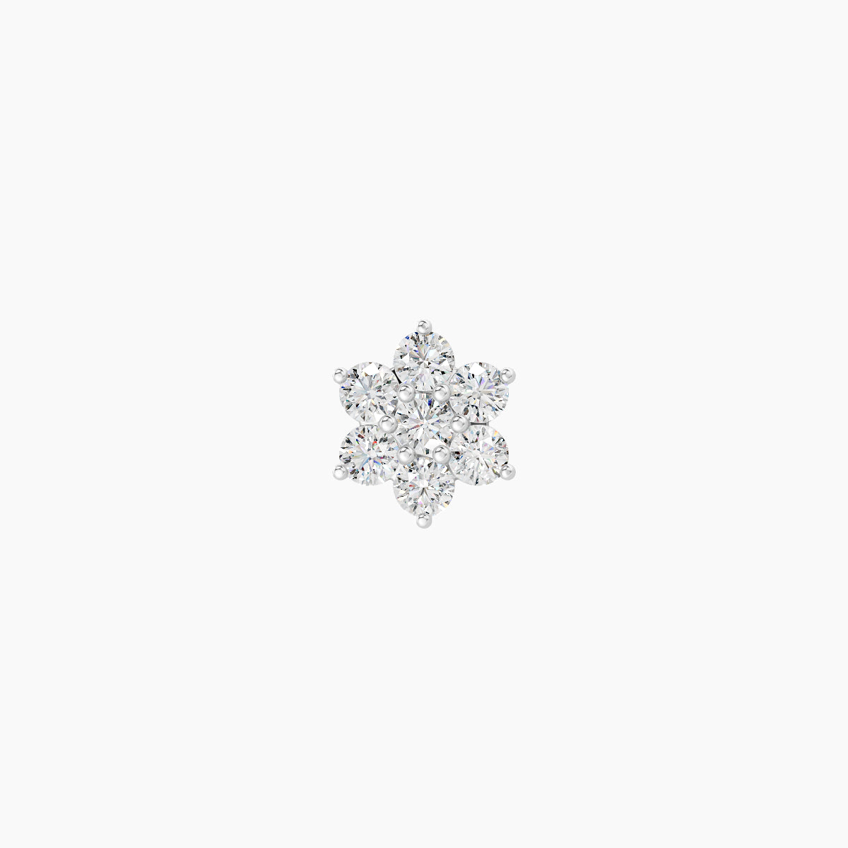 Chloris | 18k White Gold 5.5 mm 6.5 mm Flower Diamond Piercing