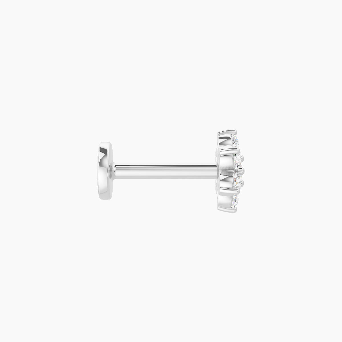 Chloris | 18k White Gold 5.5 mm 6.5 mm Flower Diamond Piercing