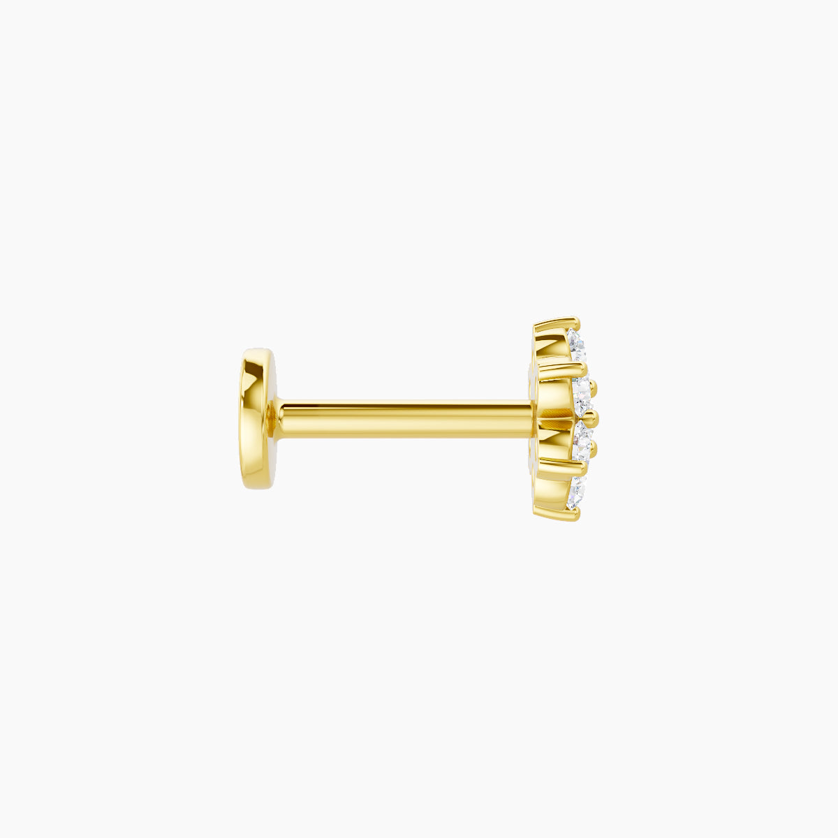 Chloris | 18k Yellow Gold 5.5 mm 6.5 mm Flower Diamond Piercing