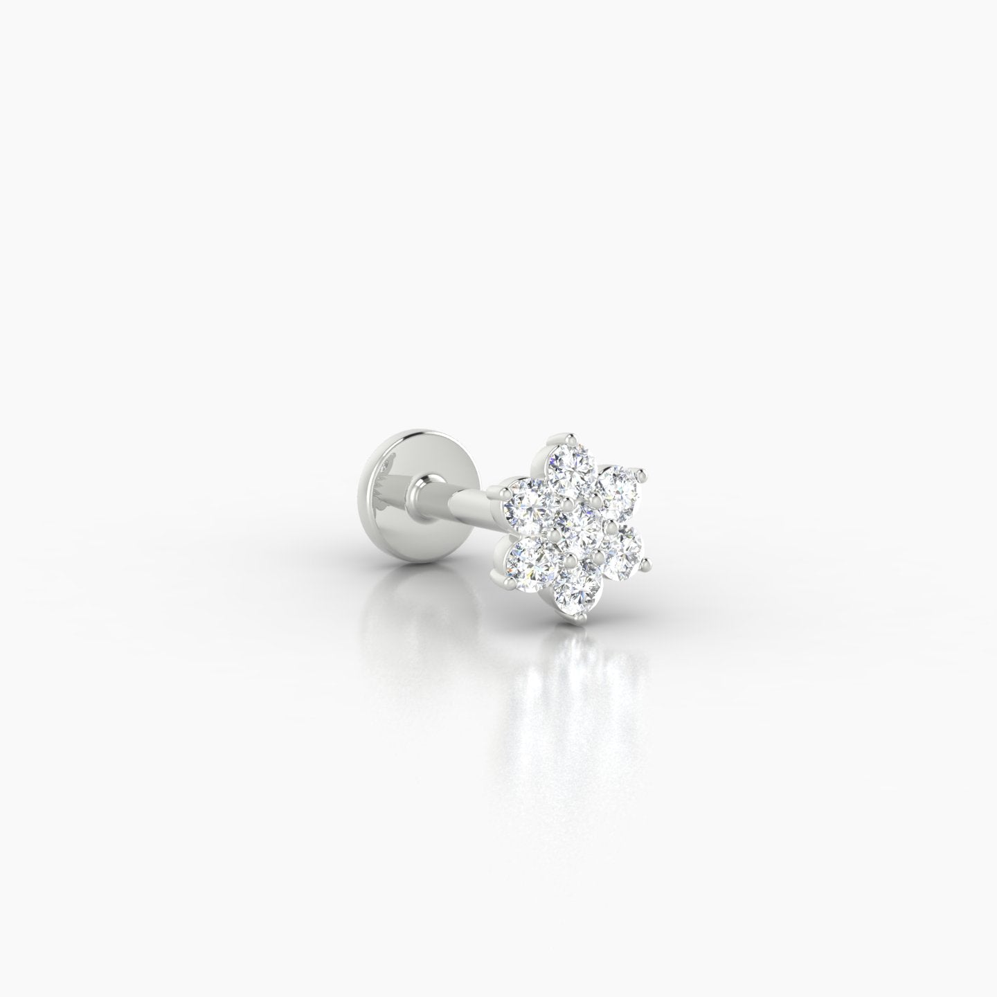 Chloris | 18k White Gold 5.5 mm 6.5 mm Flower Diamond Piercing