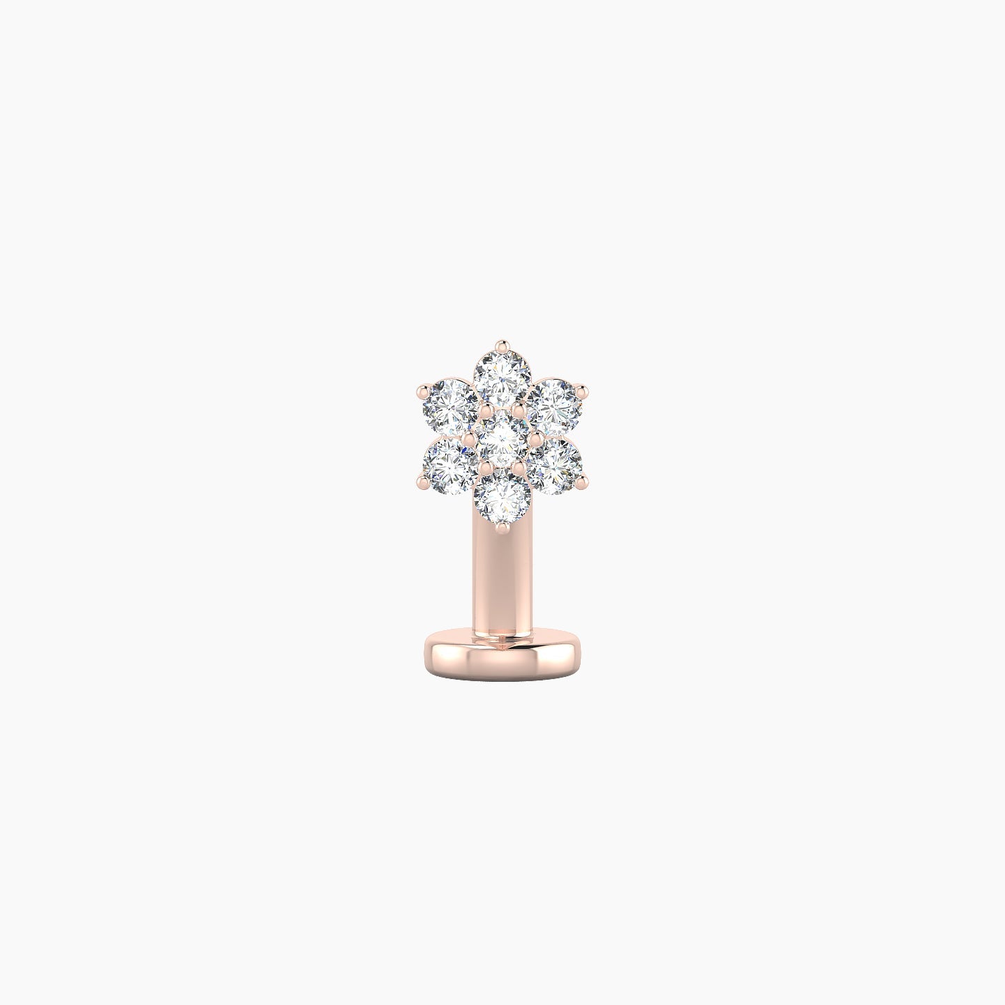 Chloris | 18k Rose Gold 5.5 mm 8 mm Flower Diamond Floating Navel Piercing