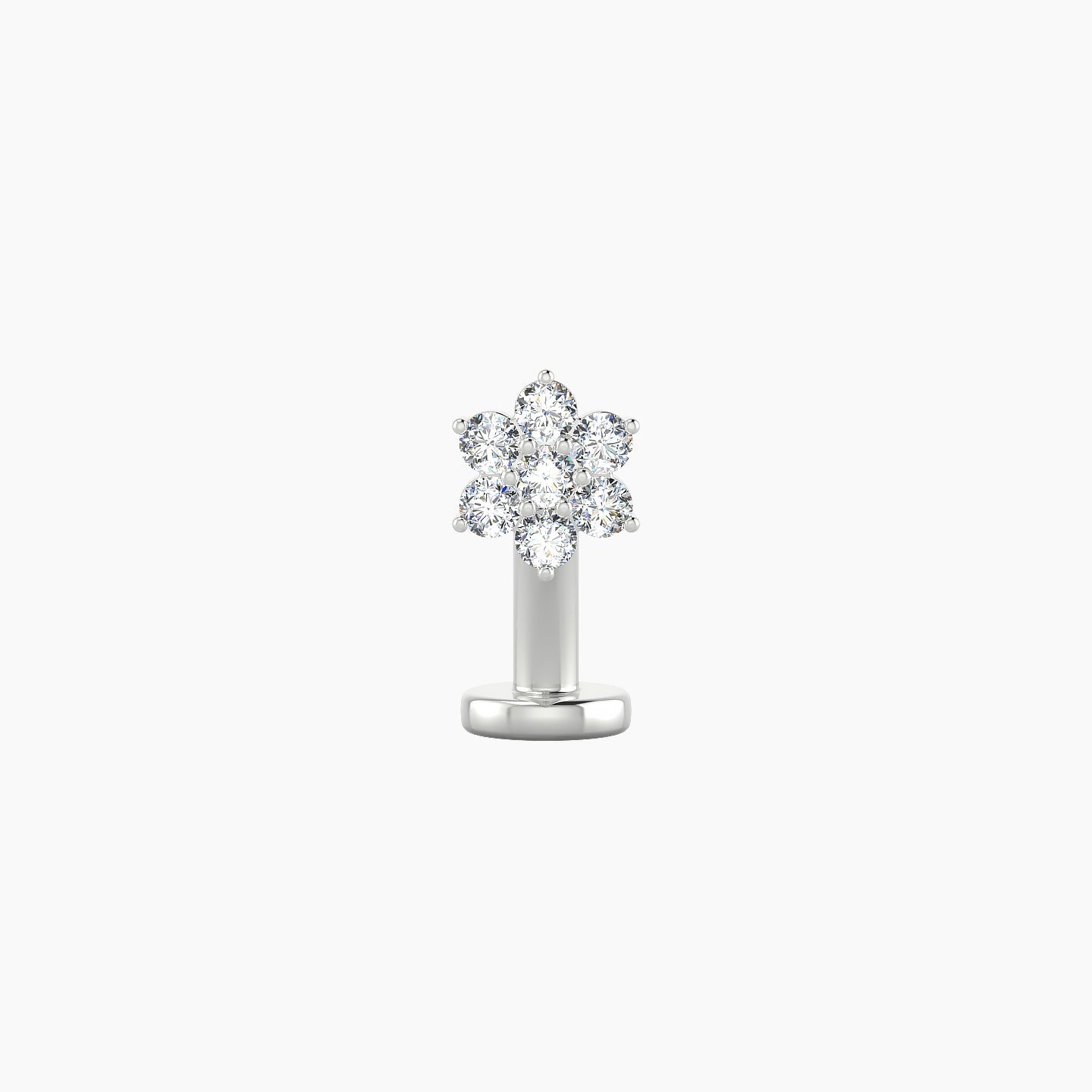 Chloris | 18k White Gold 5.5 mm 8 mm Flower Diamond Floating Navel Piercing