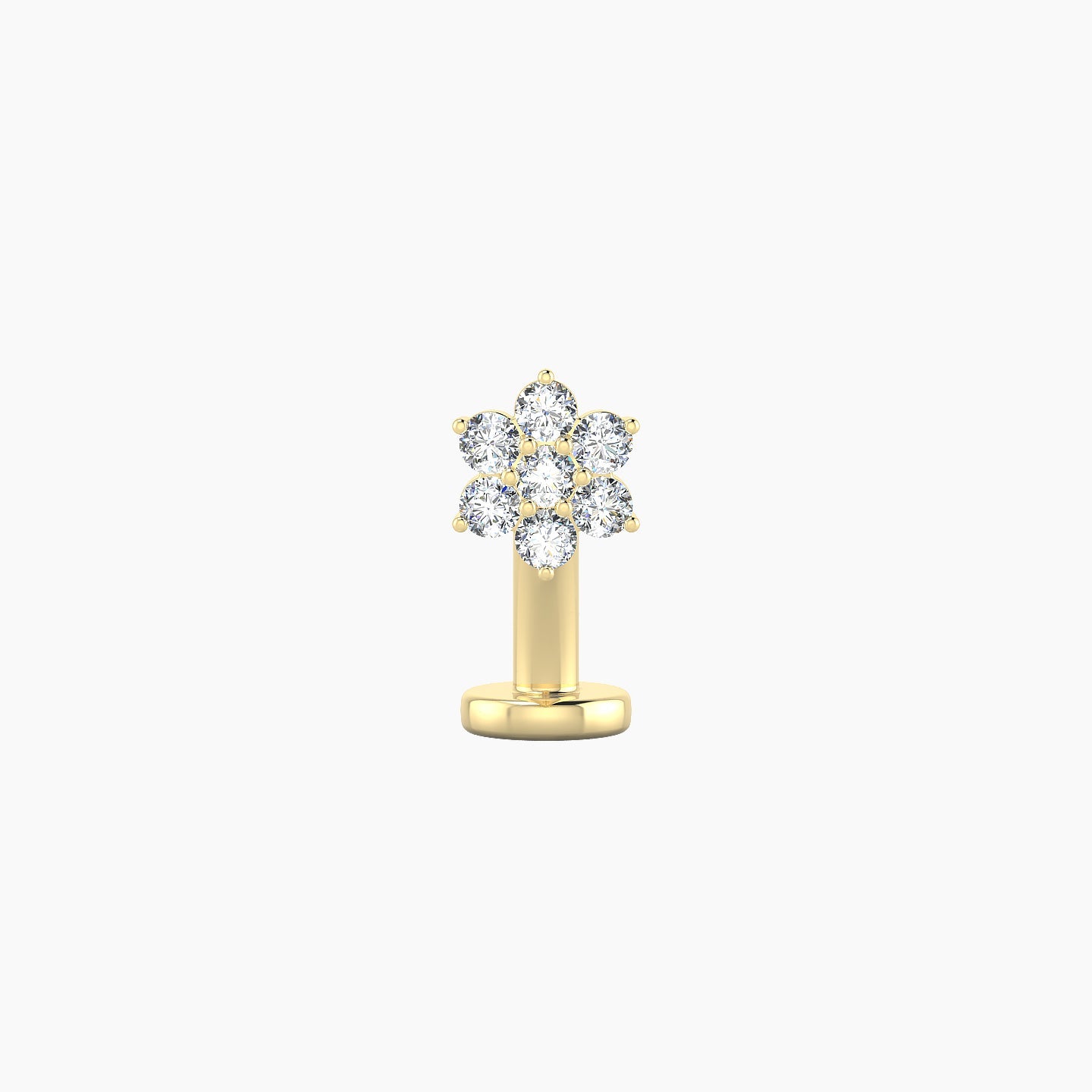 Chloris | 18k Yellow Gold 5.5 mm 8 mm Flower Diamond Floating Navel Piercing