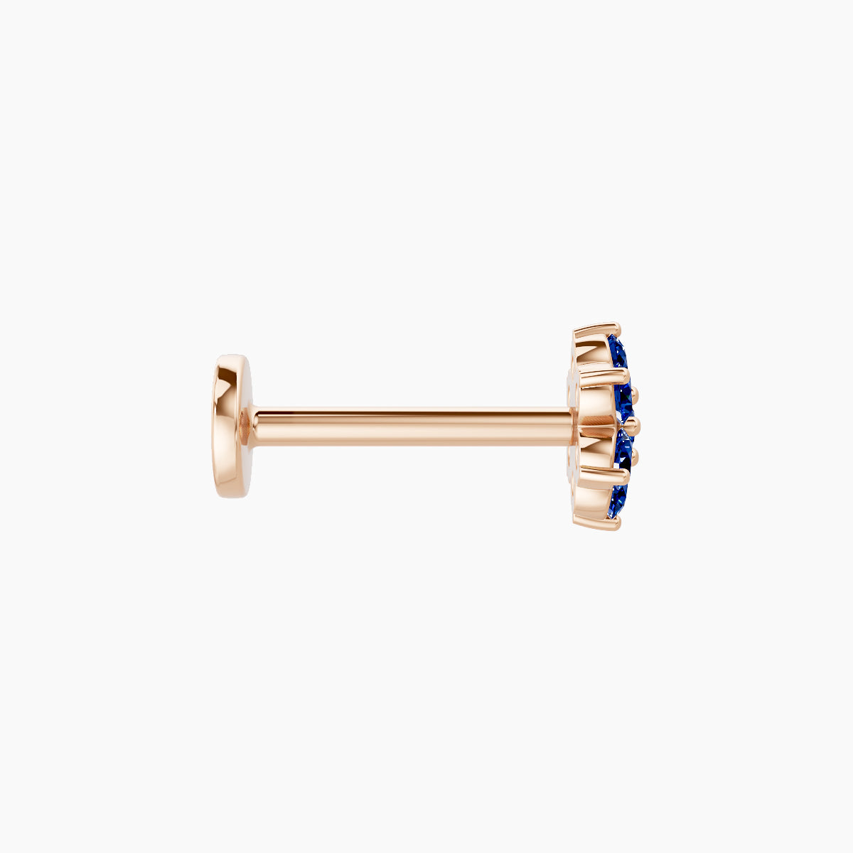Chloris | 18k Rose Gold 8 mm 5.5 mm Flower Sapphire Nose Piercing