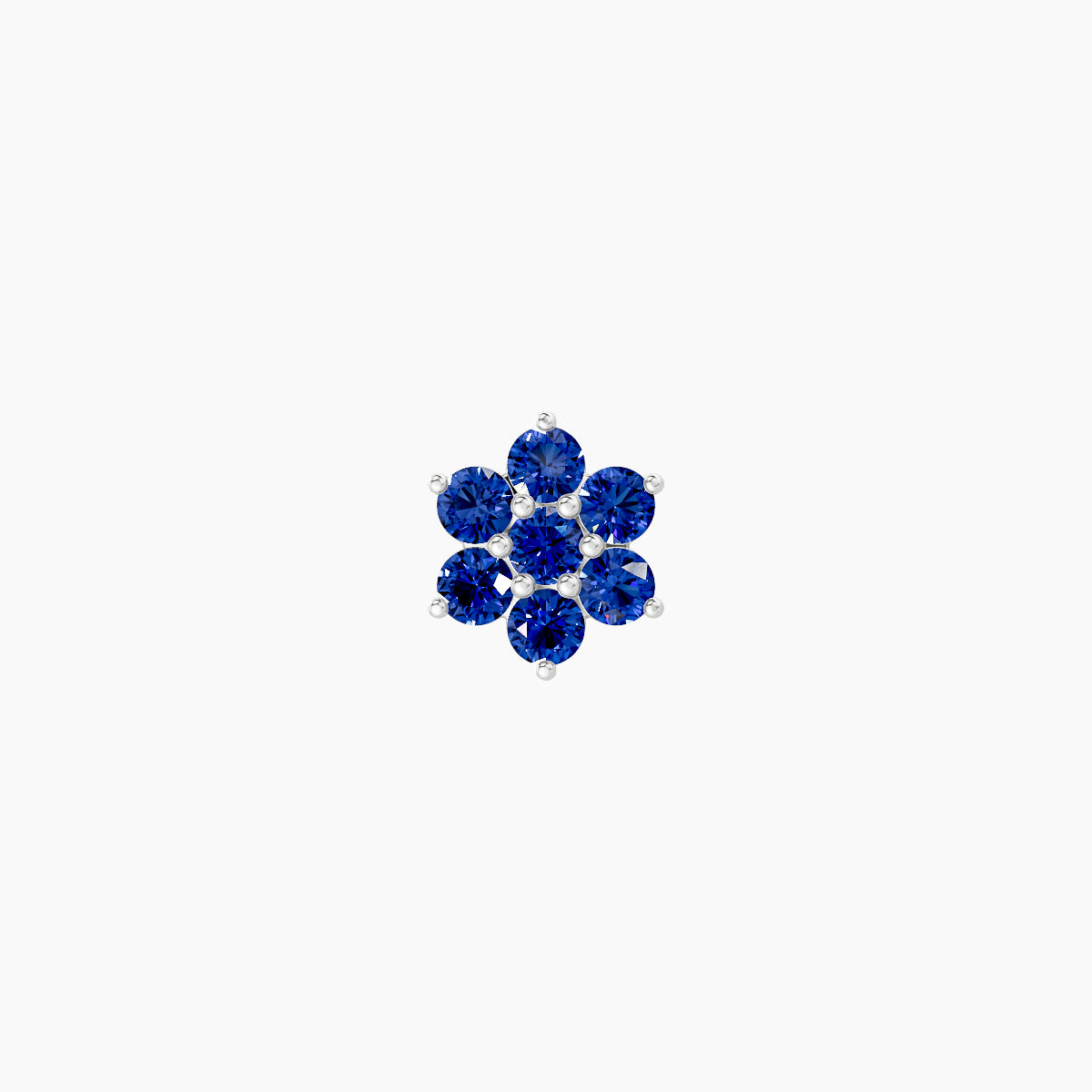 Chloris | 18k White Gold 8 mm 5.5 mm Flower Sapphire Nose Piercing