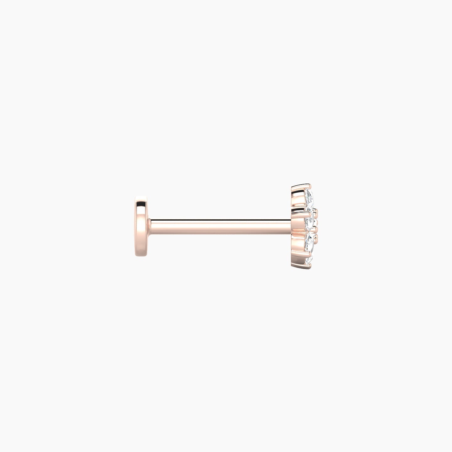 Chloris | 18k Rose Gold 5.5 mm 8 mm Flower Diamond Nostril Piercing