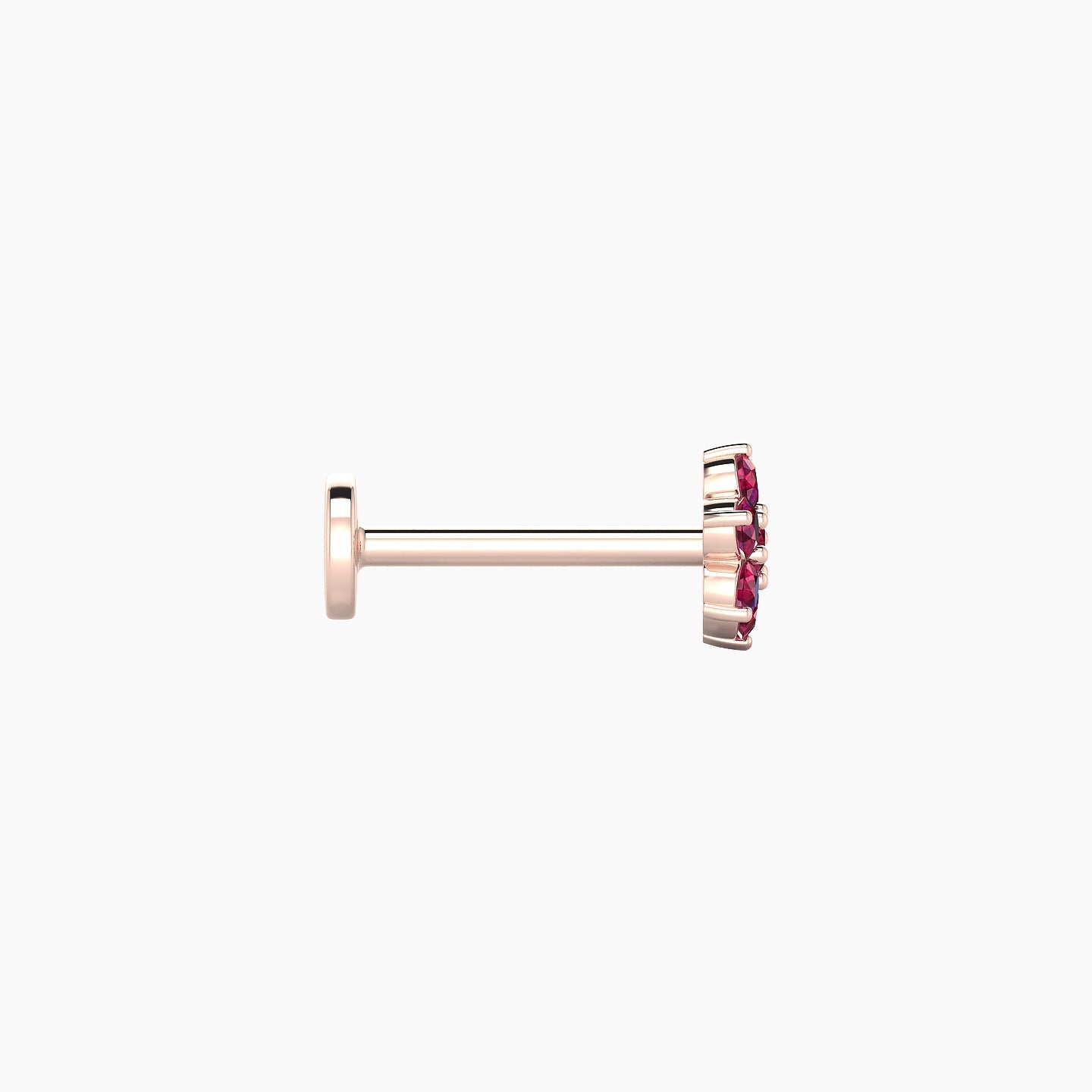 Chloris | 18k Rose Gold 8 mm 5.5 mm Flower Ruby Nostril Piercing