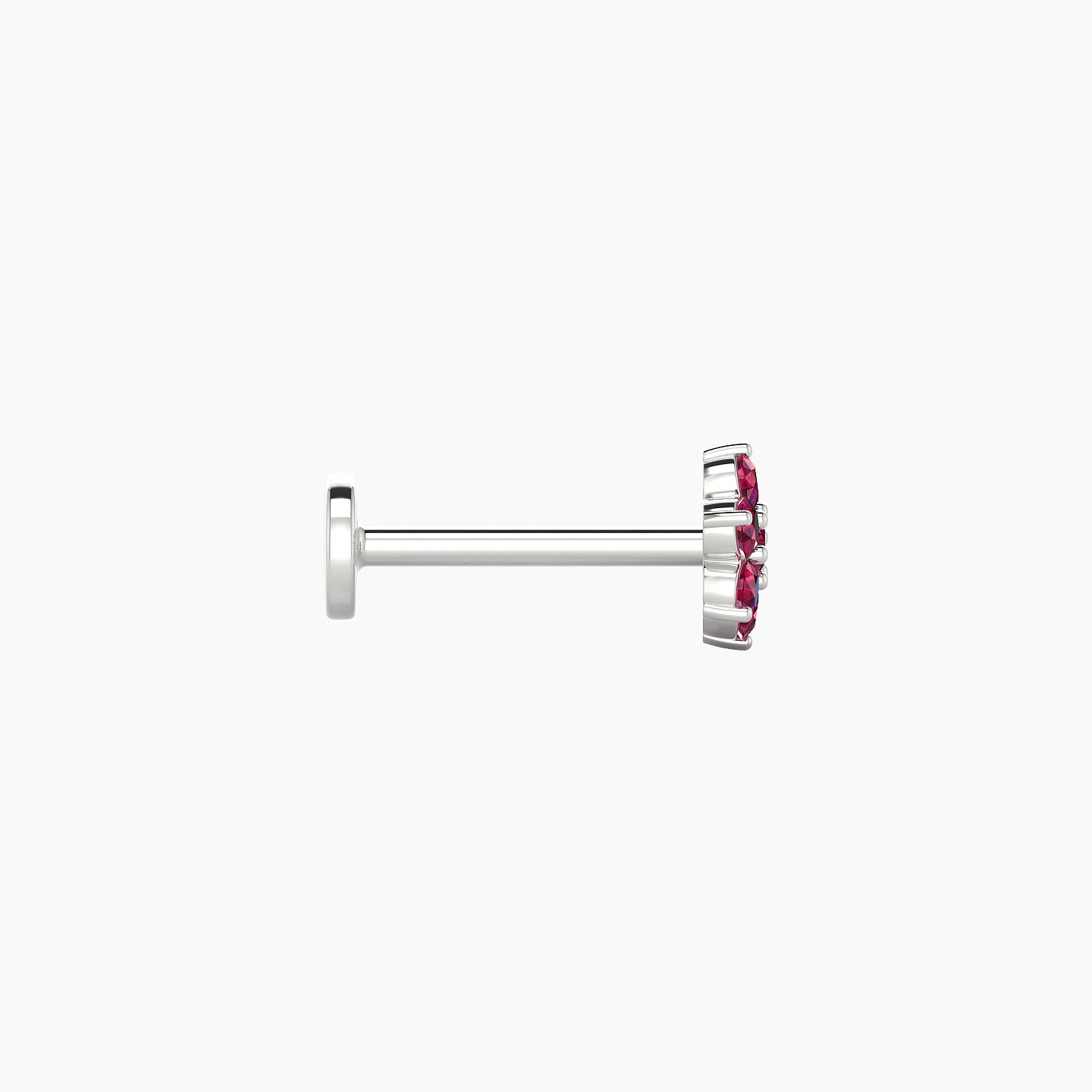 Chloris | 18k White Gold 8 mm 5.5 mm Flower Ruby Nostril Piercing