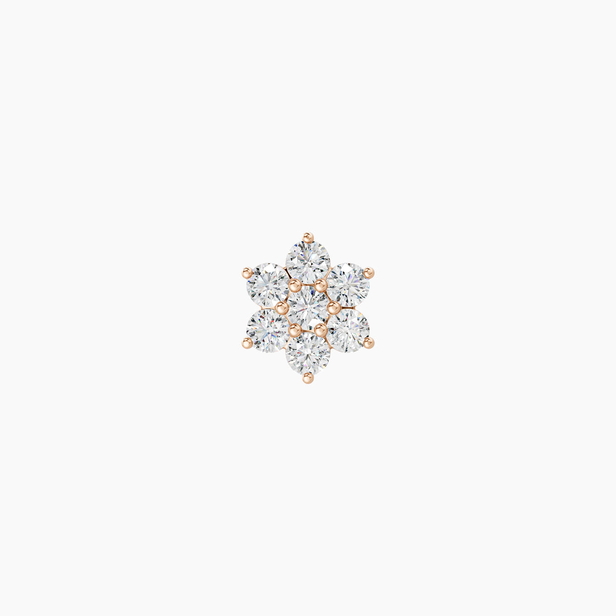 Chloris | 18k Rose Gold 5.5 mm 8 mm Flower Diamond Piercing