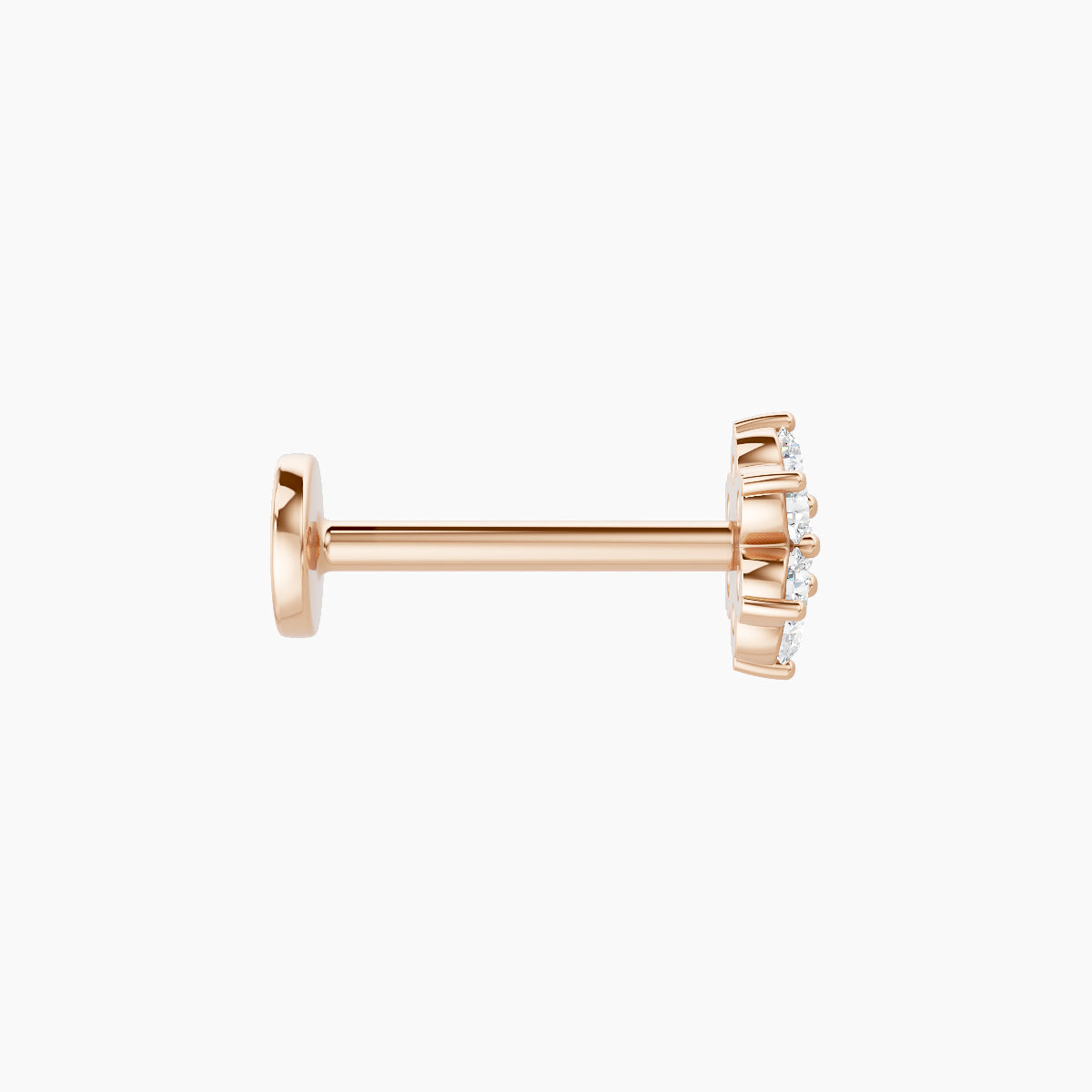 Chloris | 18k Rose Gold 5.5 mm 8 mm Flower Diamond Piercing