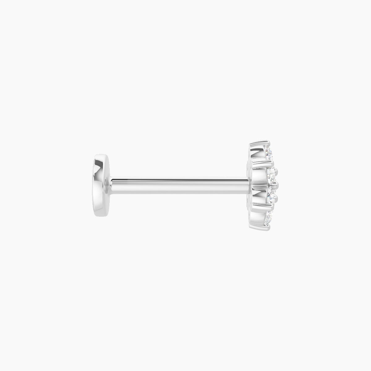 Chloris | 18k White Gold 5.5 mm 8 mm Flower Diamond Piercing