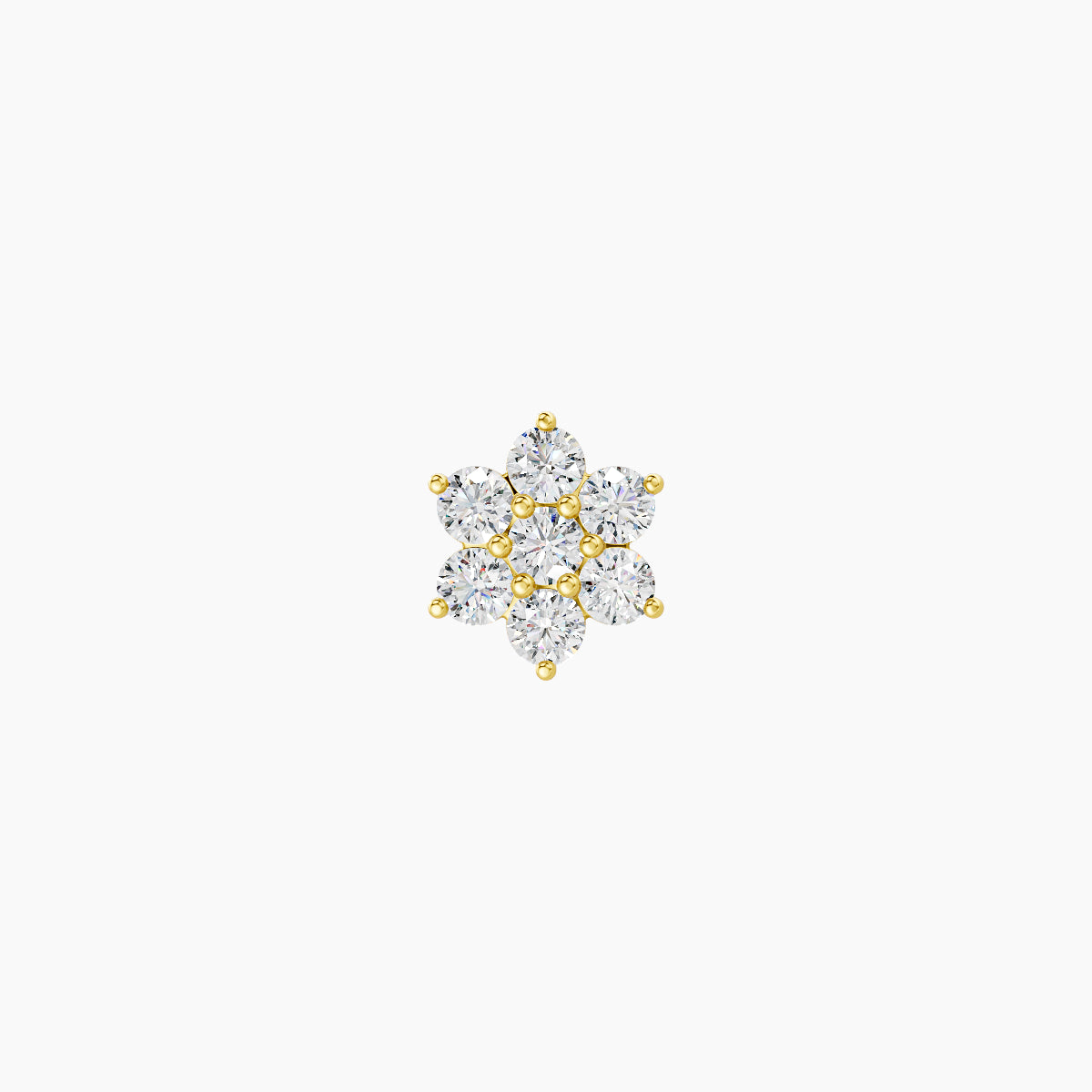 Chloris | 18k Yellow Gold 5.5 mm 8 mm Flower Diamond Piercing