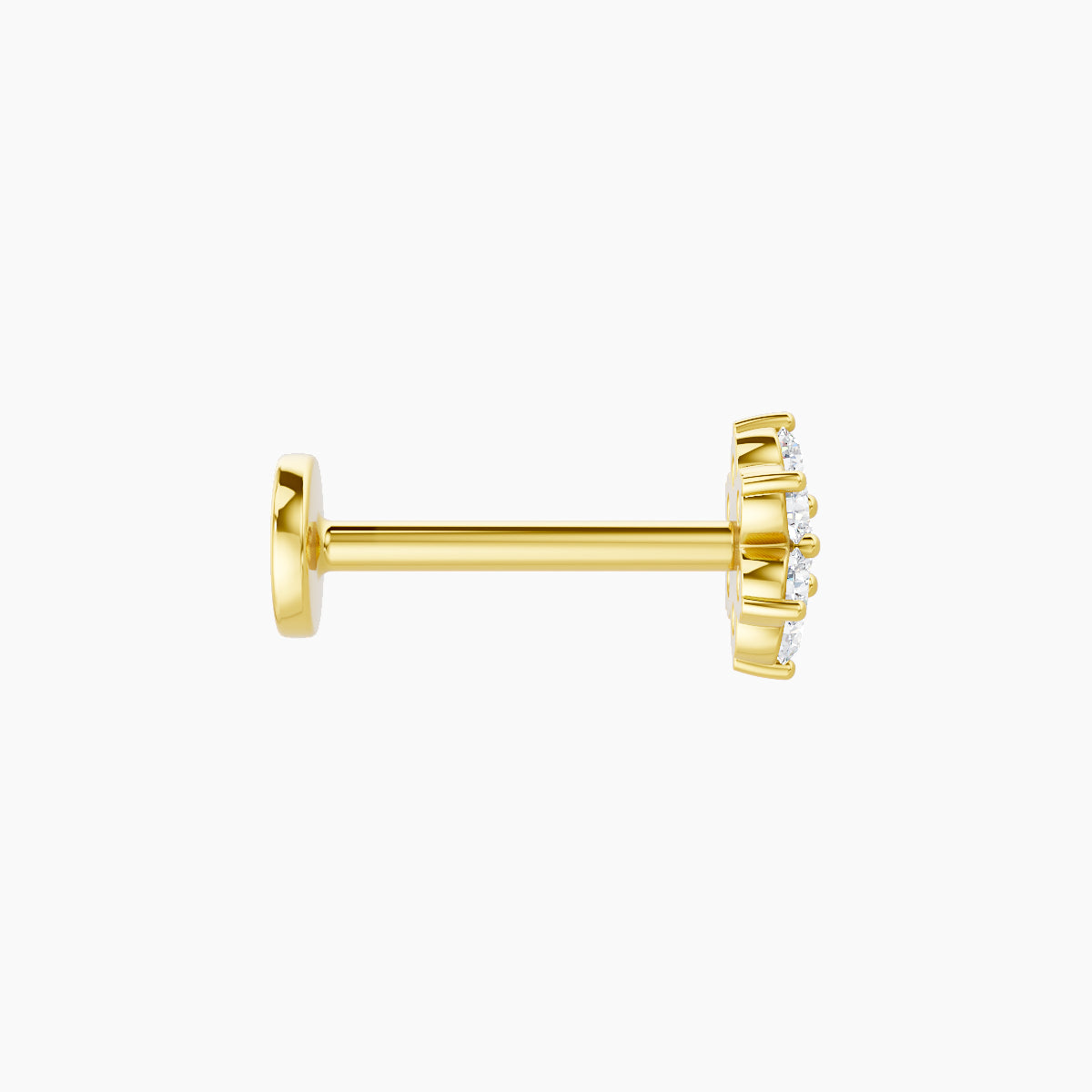 Chloris | 18k Yellow Gold 5.5 mm 8 mm Flower Diamond Piercing