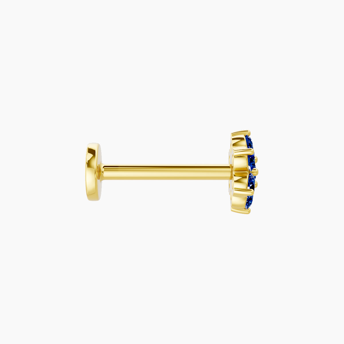 Chloris | 18k Yellow Gold 8 mm 5.5 mm Flower Sapphire Piercing