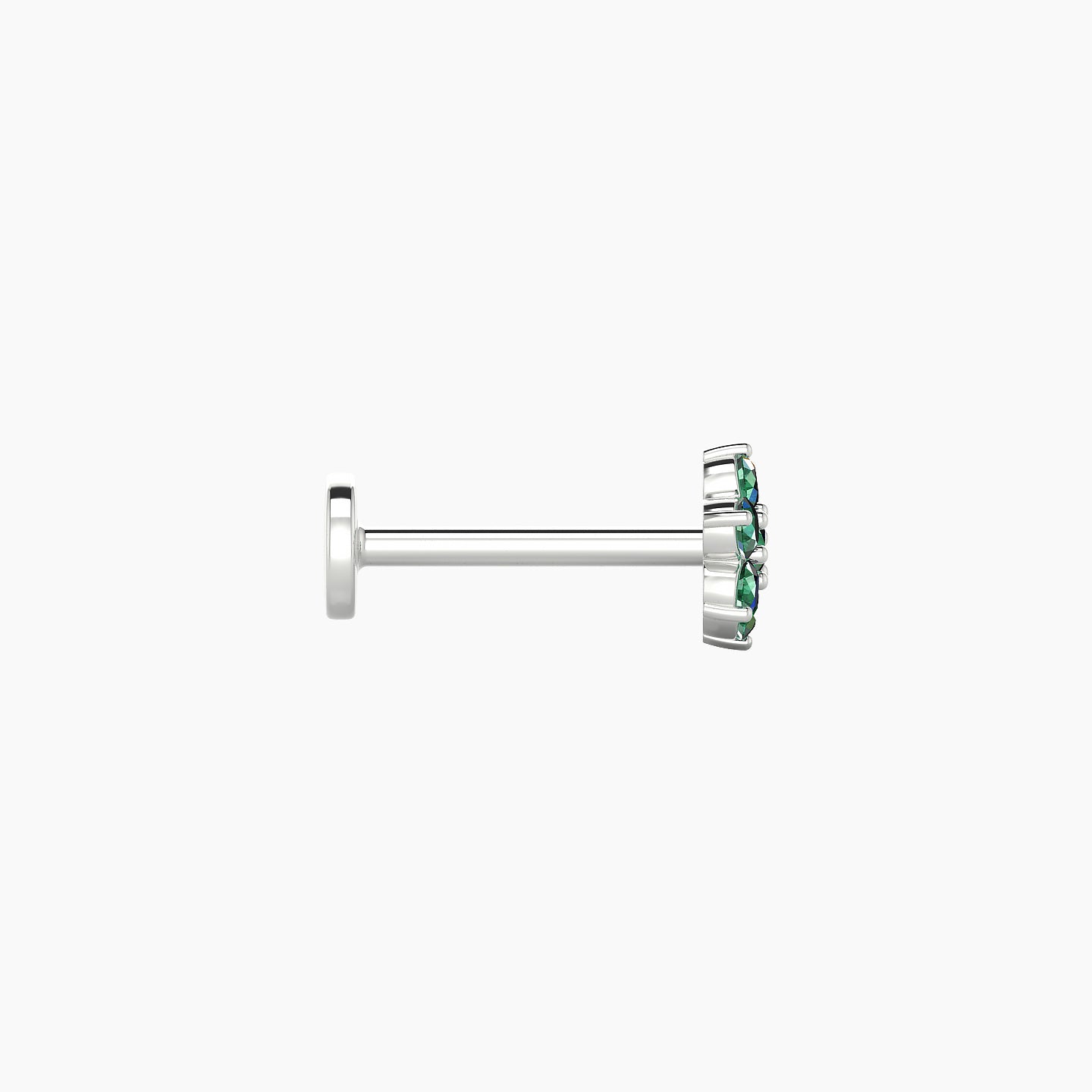 Chloris | 18k White Gold 8 mm 5.5 mm Flower Emerald Piercing